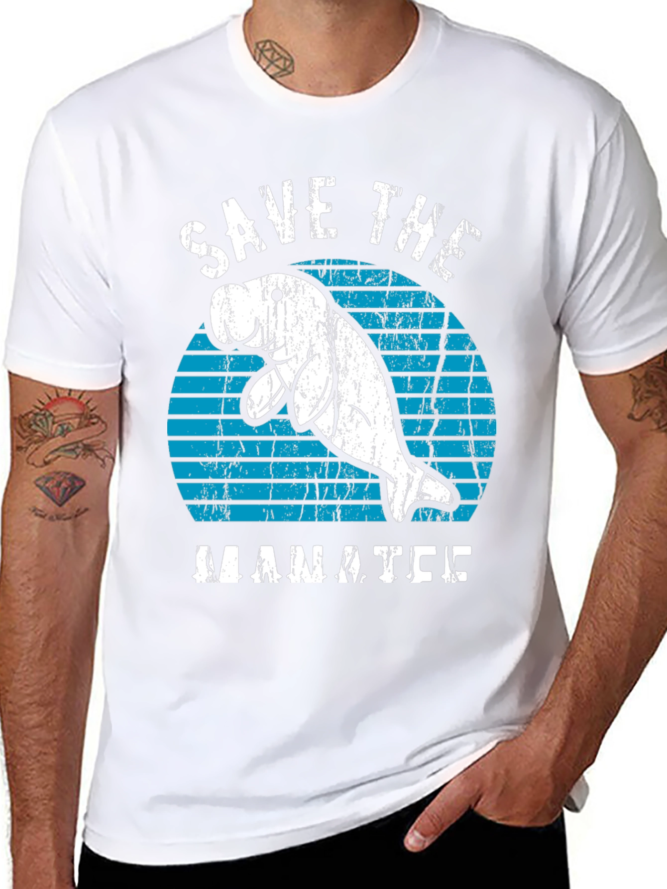 Black Save the Manatee T-Shirt view 8