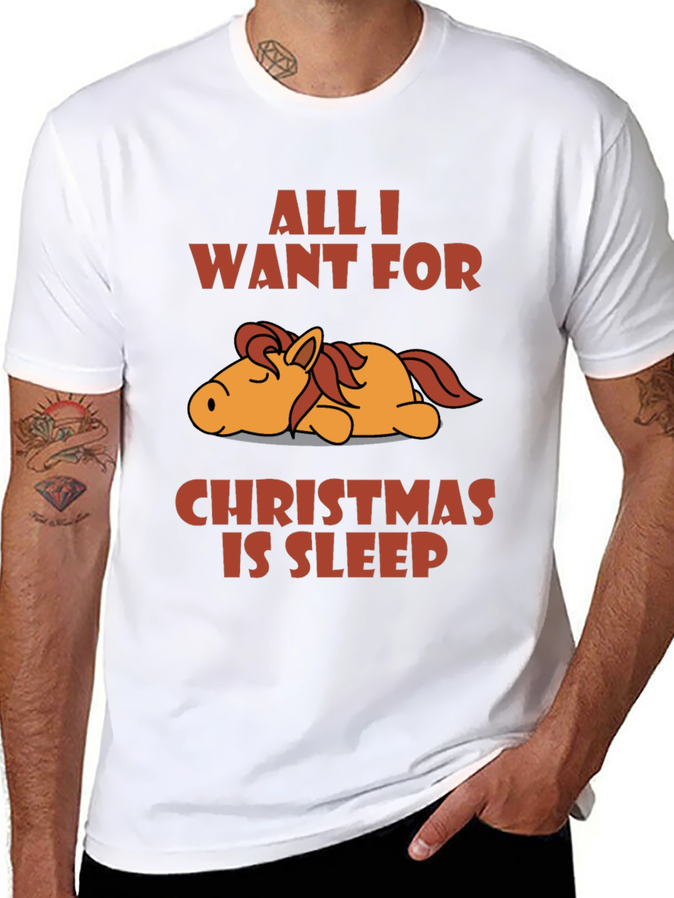 Black Sleepy Horse Christmas T-Shirt view 8