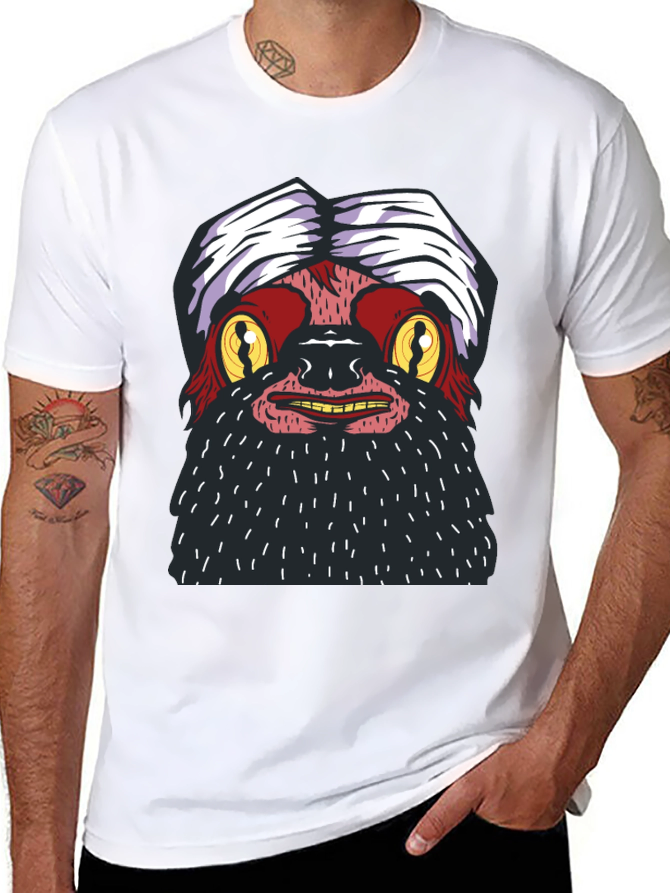 Black Grotesque Cartoon T-Shirt view 8