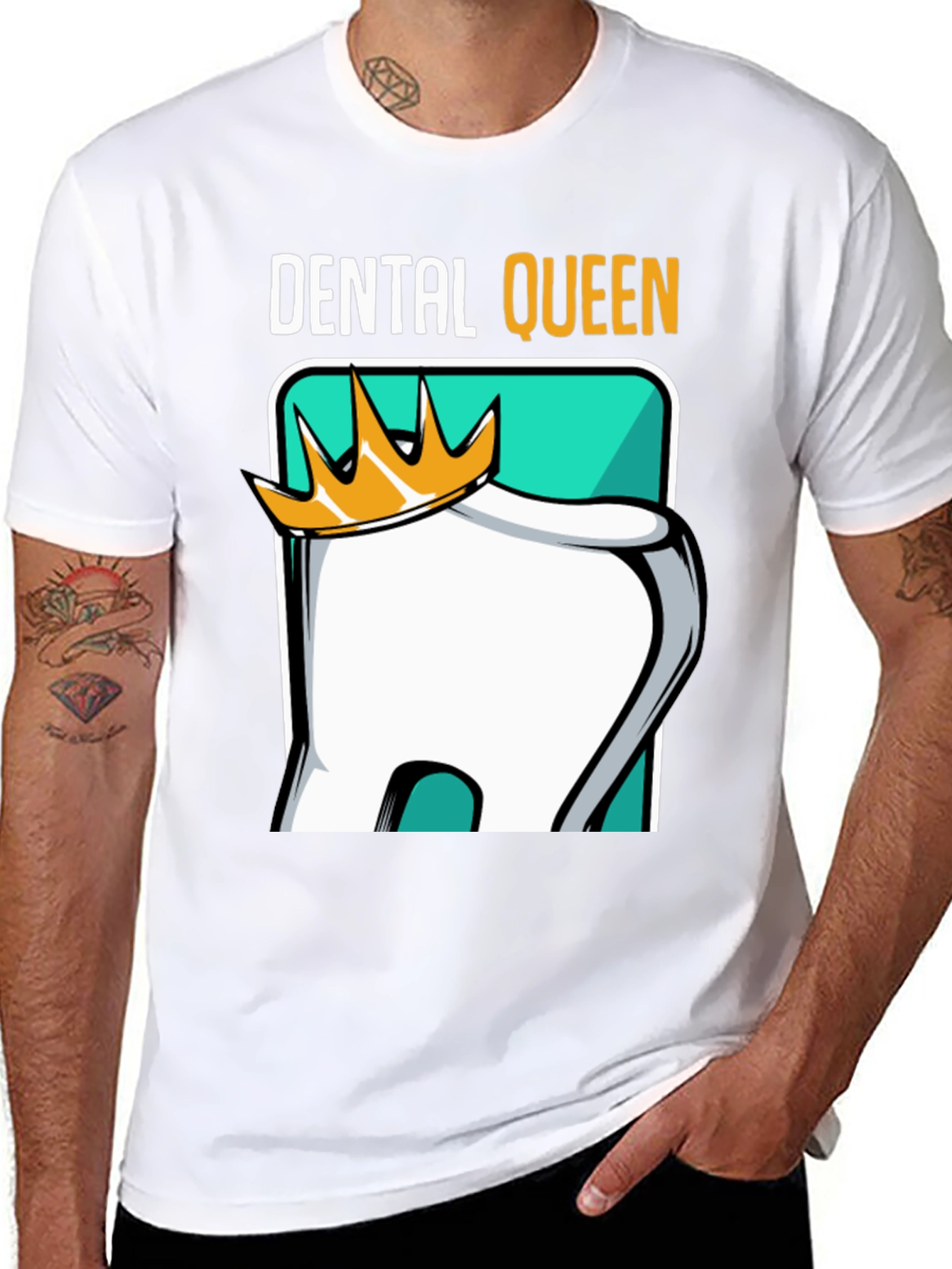 Black Dental Queen T-Shirt - Dentist Humor Tee view 8