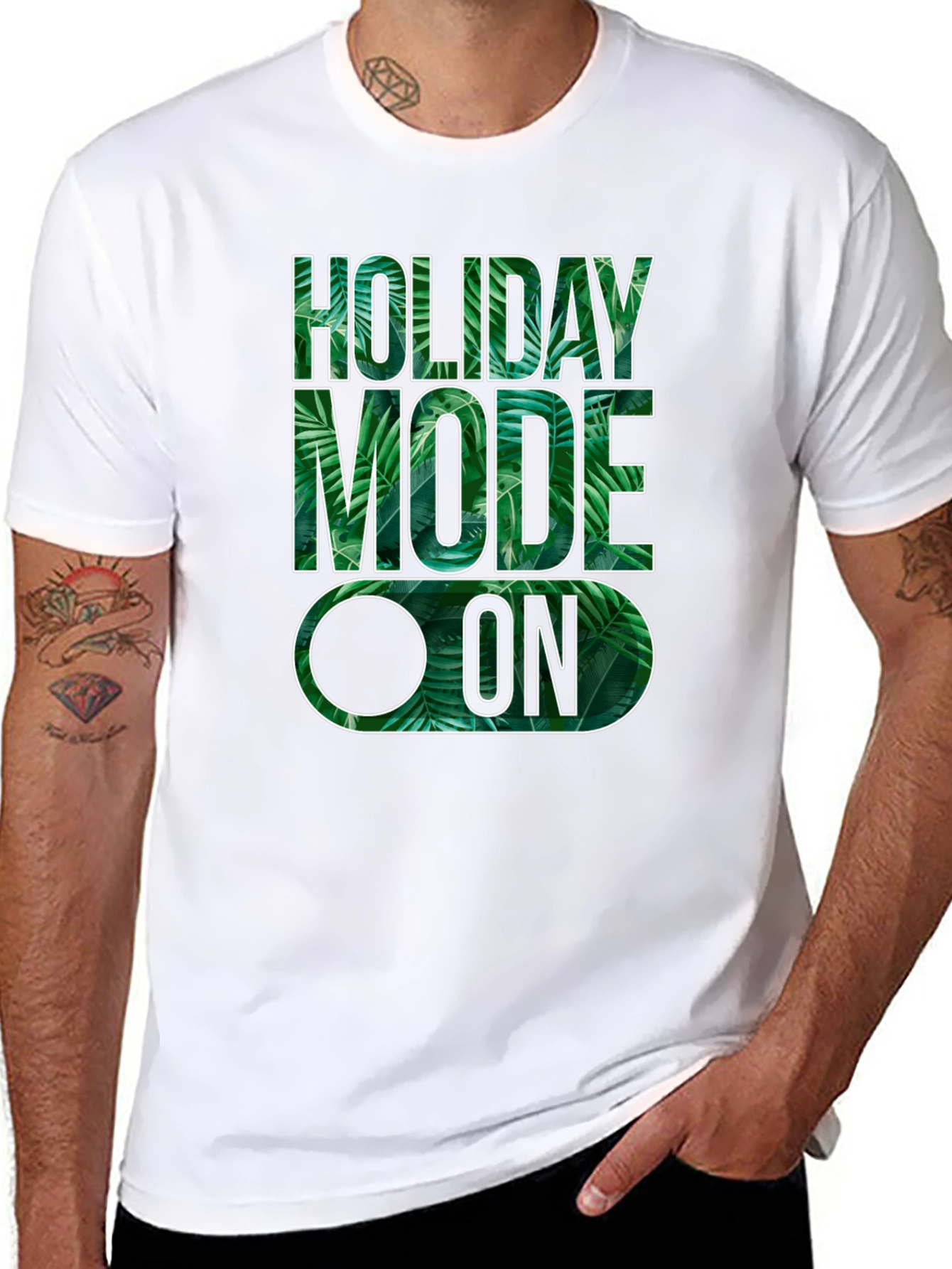 Black Holiday Mode On Graphic Tee view 8