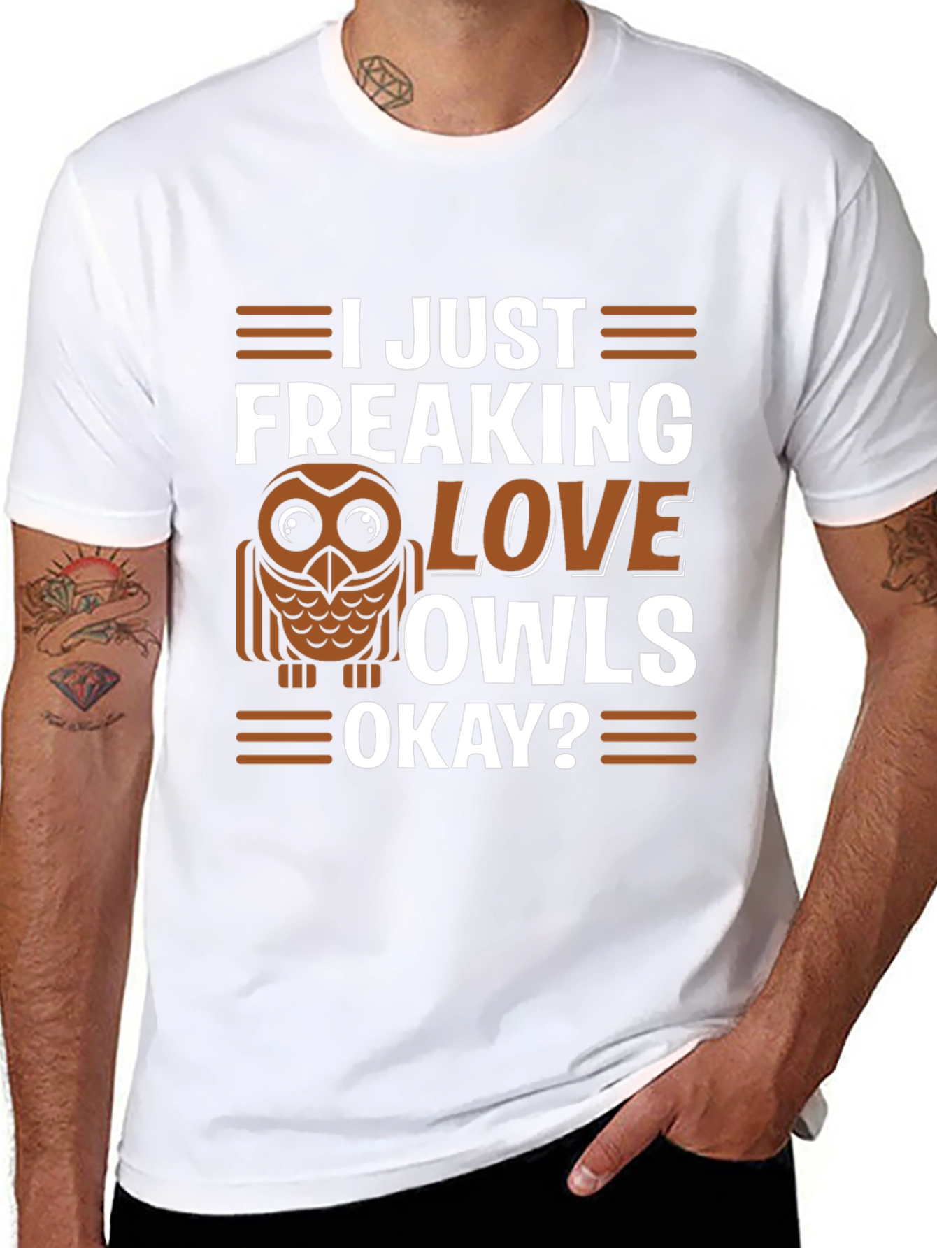 Black I Just Freaking Love Owls T-Shirt view 8