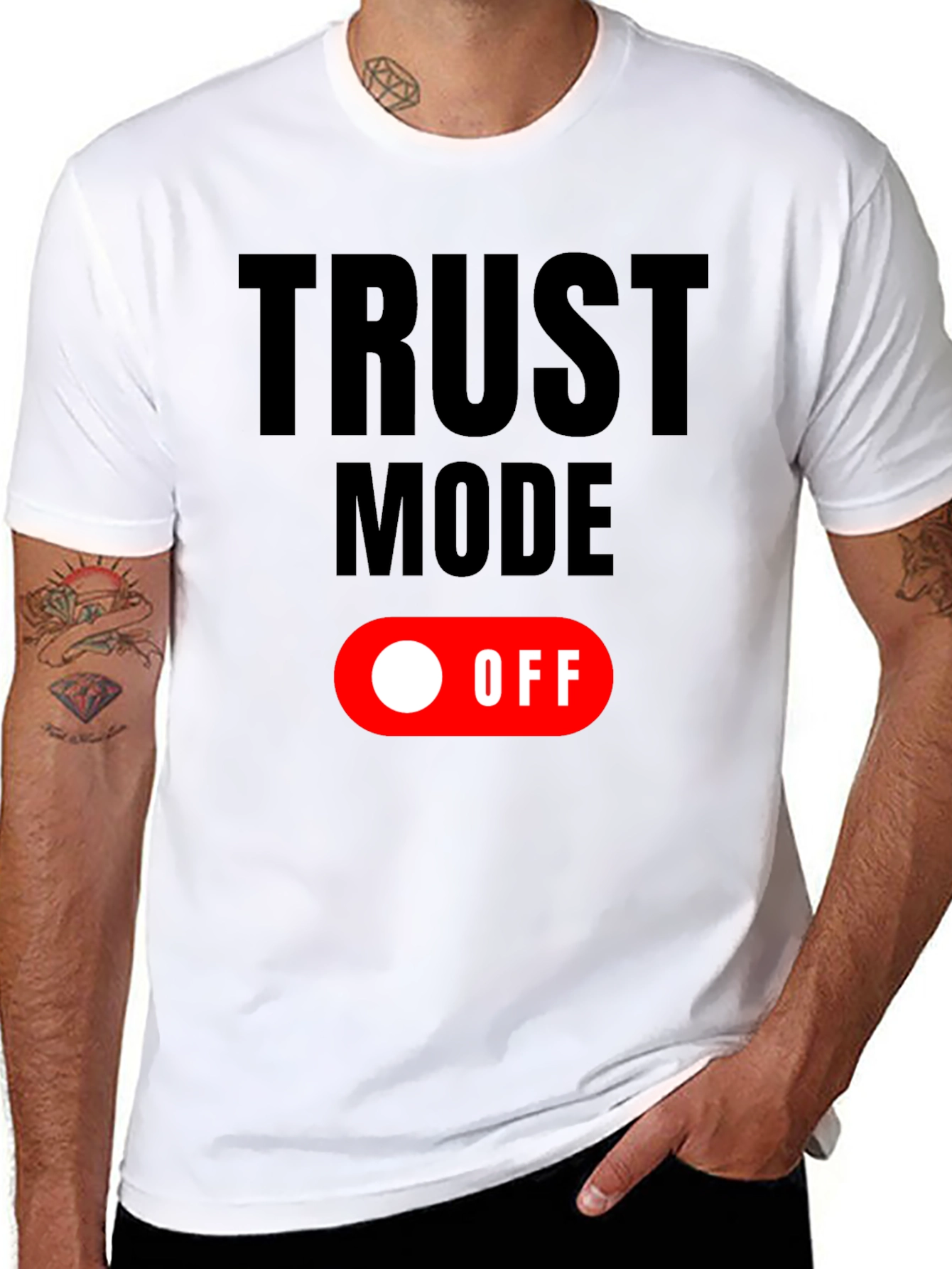 Black Trust Mode: OFF Graphic T-Shirt - Black view 8