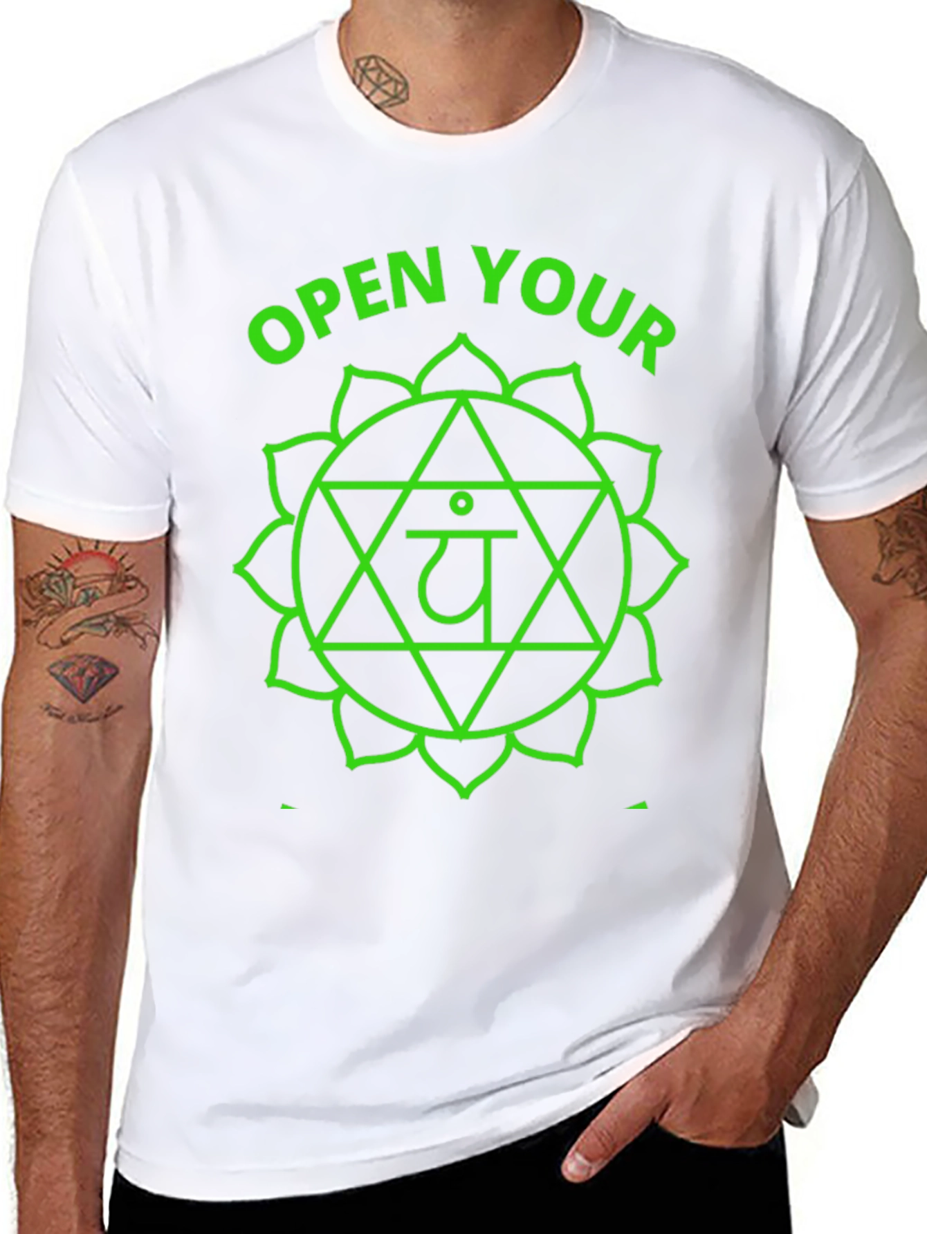 Black Open Your Heart Chakra T-Shirt - Spiritual Tee view 8