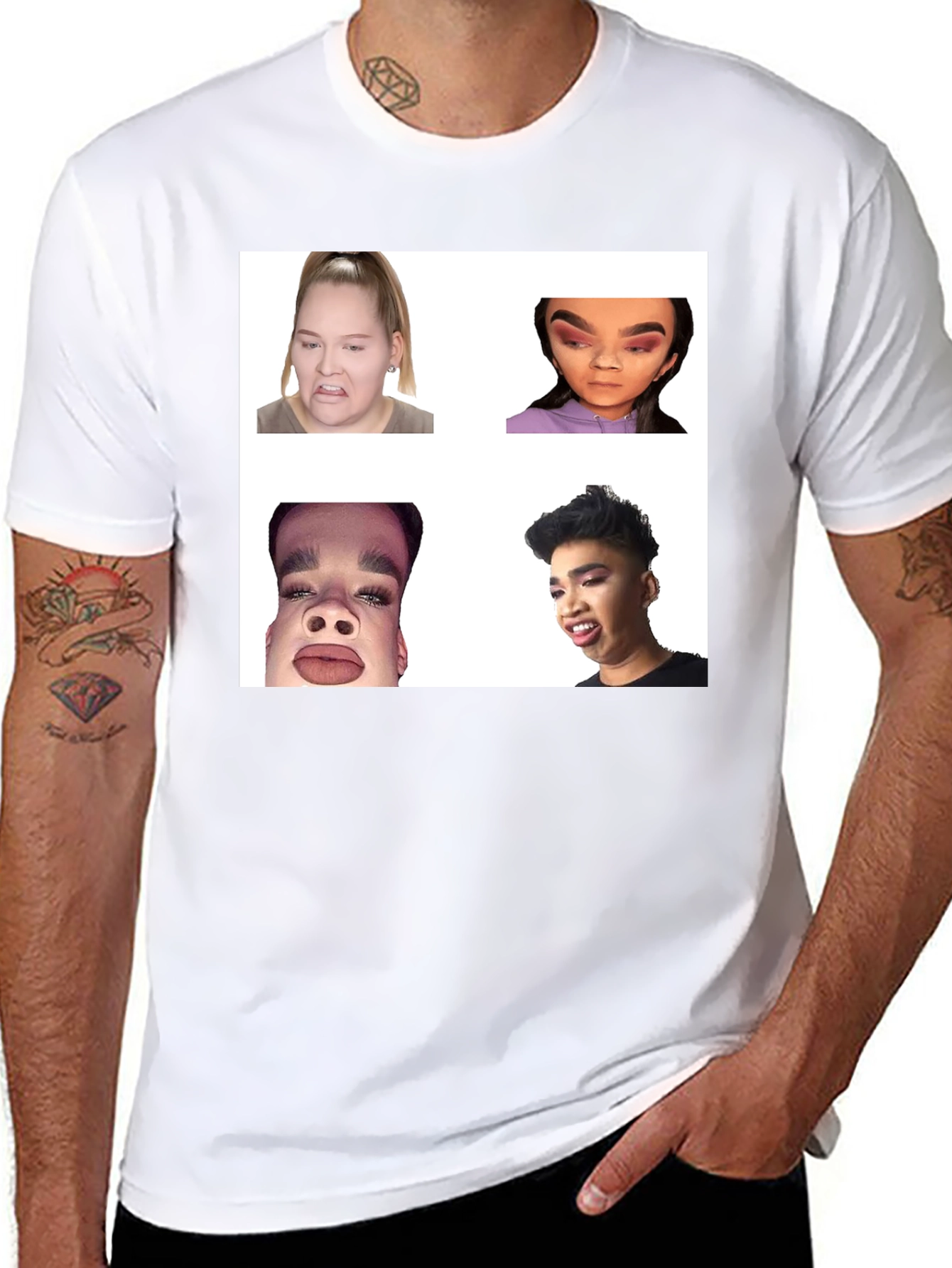 Black Meme Faces Graphic Tee - Funny Unisex T-Shirt view 8