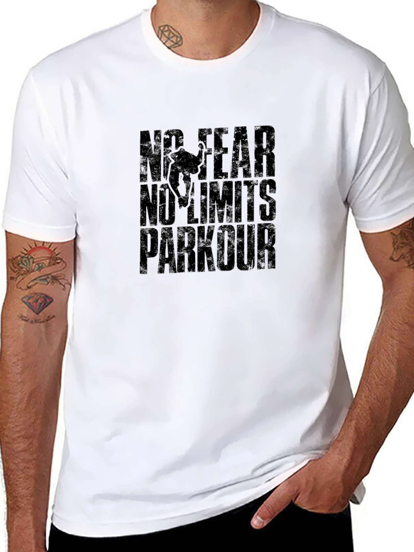 Black No Fear Parkour Black T-Shirt view 8