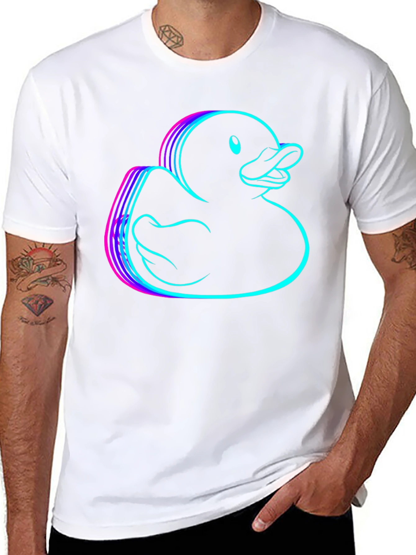 Black Neon Rubber Duck Graphic Tee - Black view 8