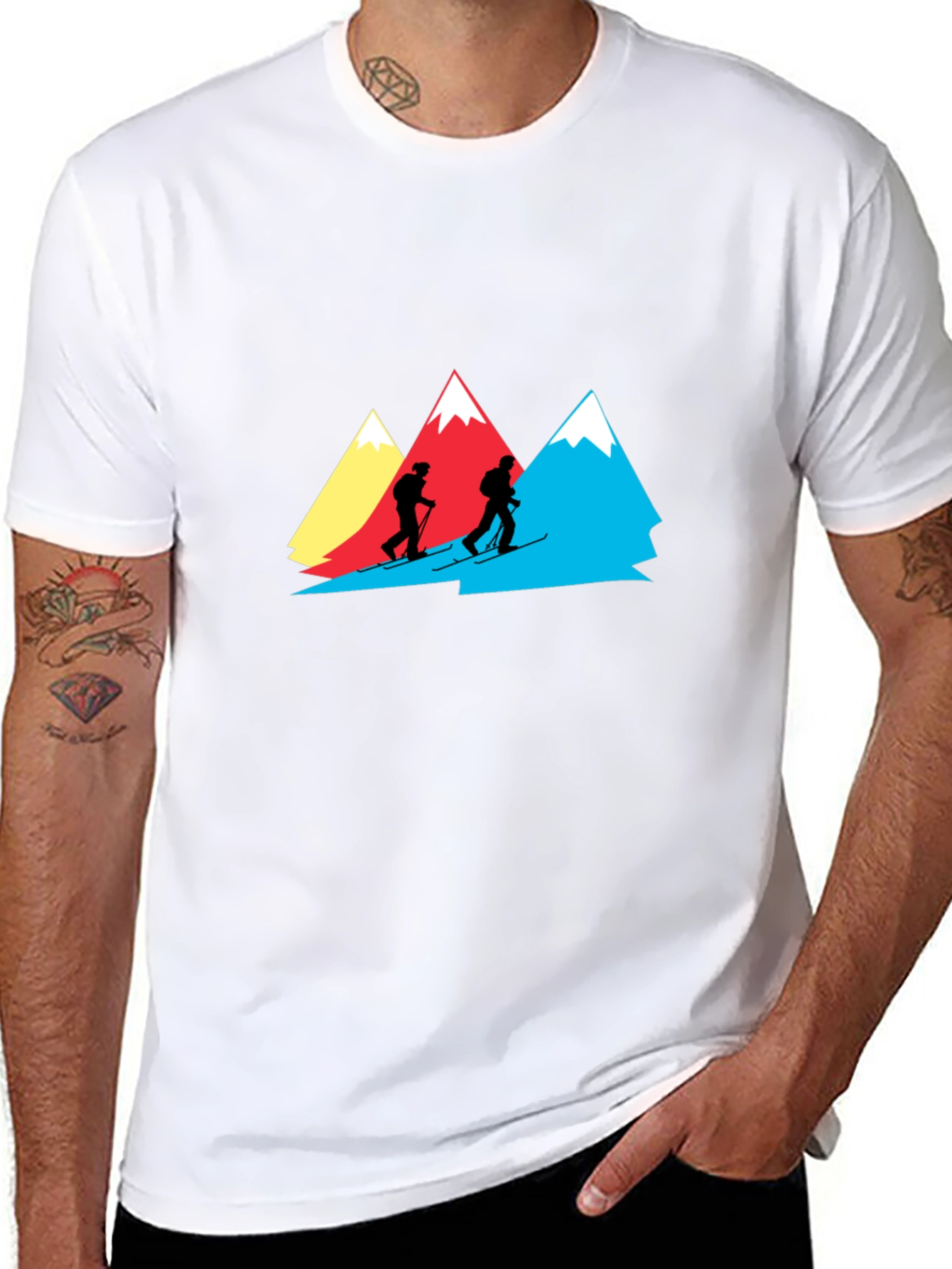 Black Mountain Skiers Graphic Tee - Black Cotton Shirt view 8