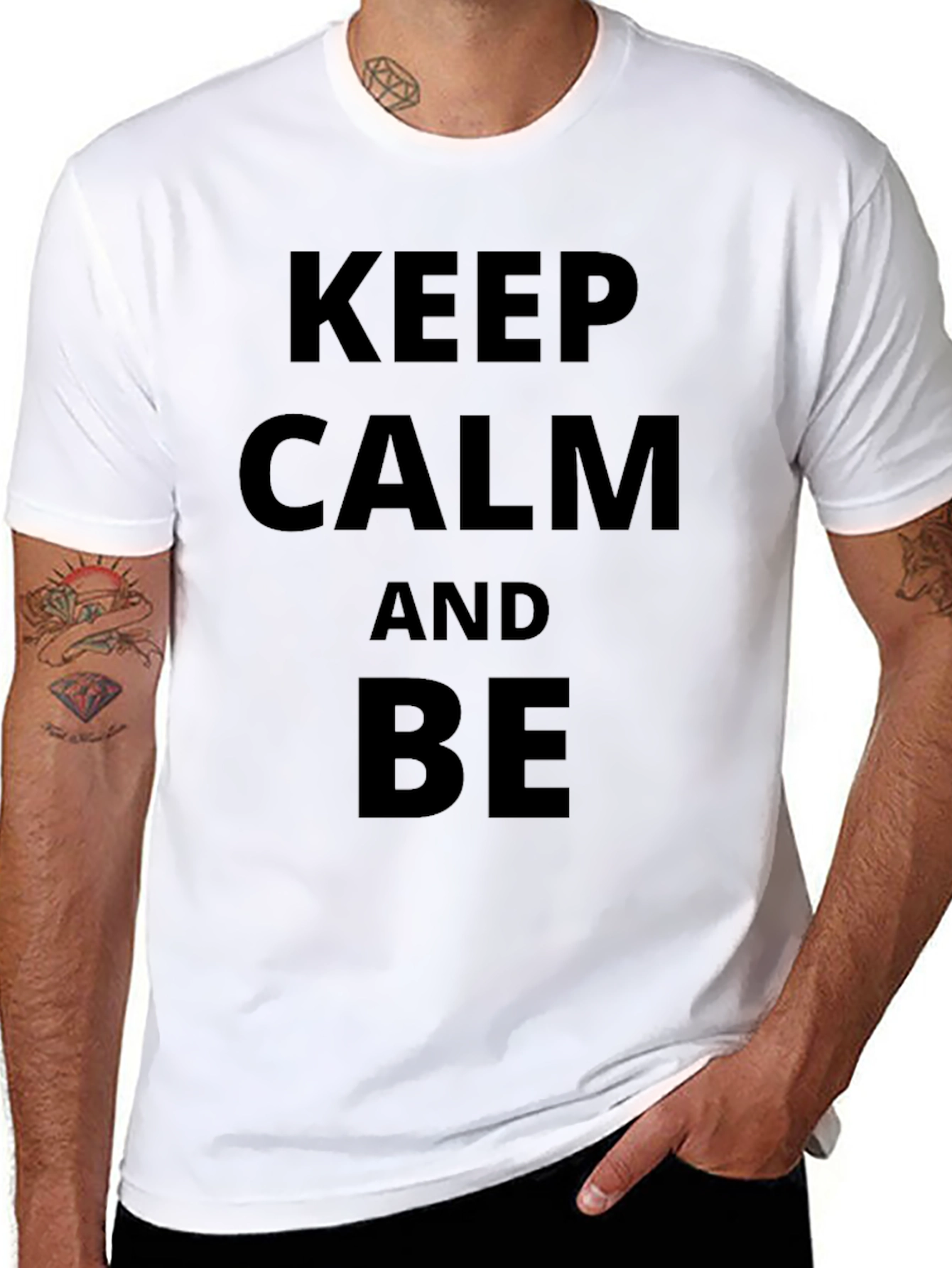 Black Keep Calm and Be Funny Black T-Shirt view 8