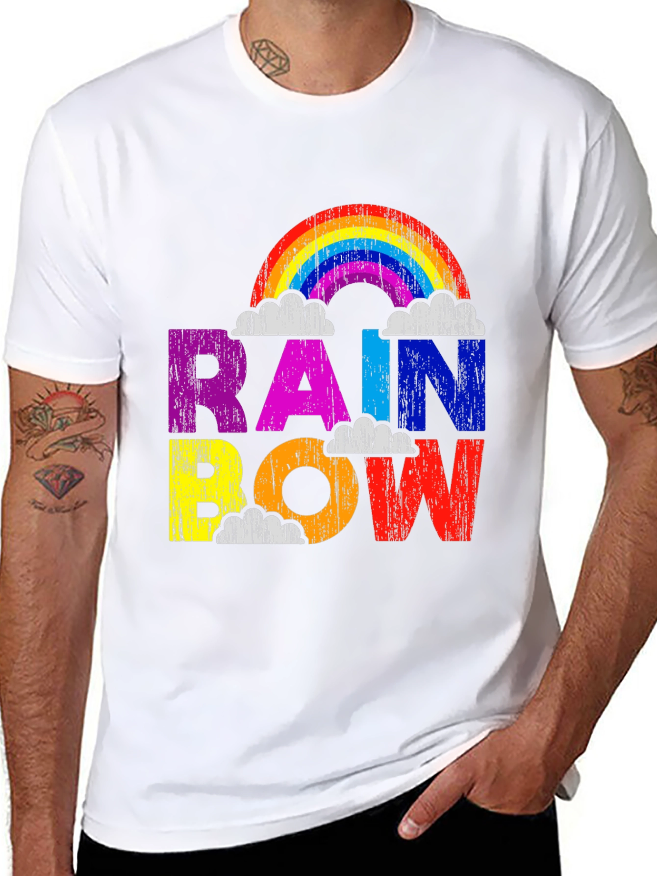 Black Rainbow Graphic Tee - Colorful Pride T-Shirt view 8