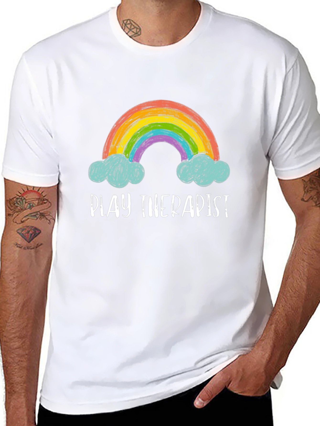 Play Therapist Rainbow Graphic Tee - 8