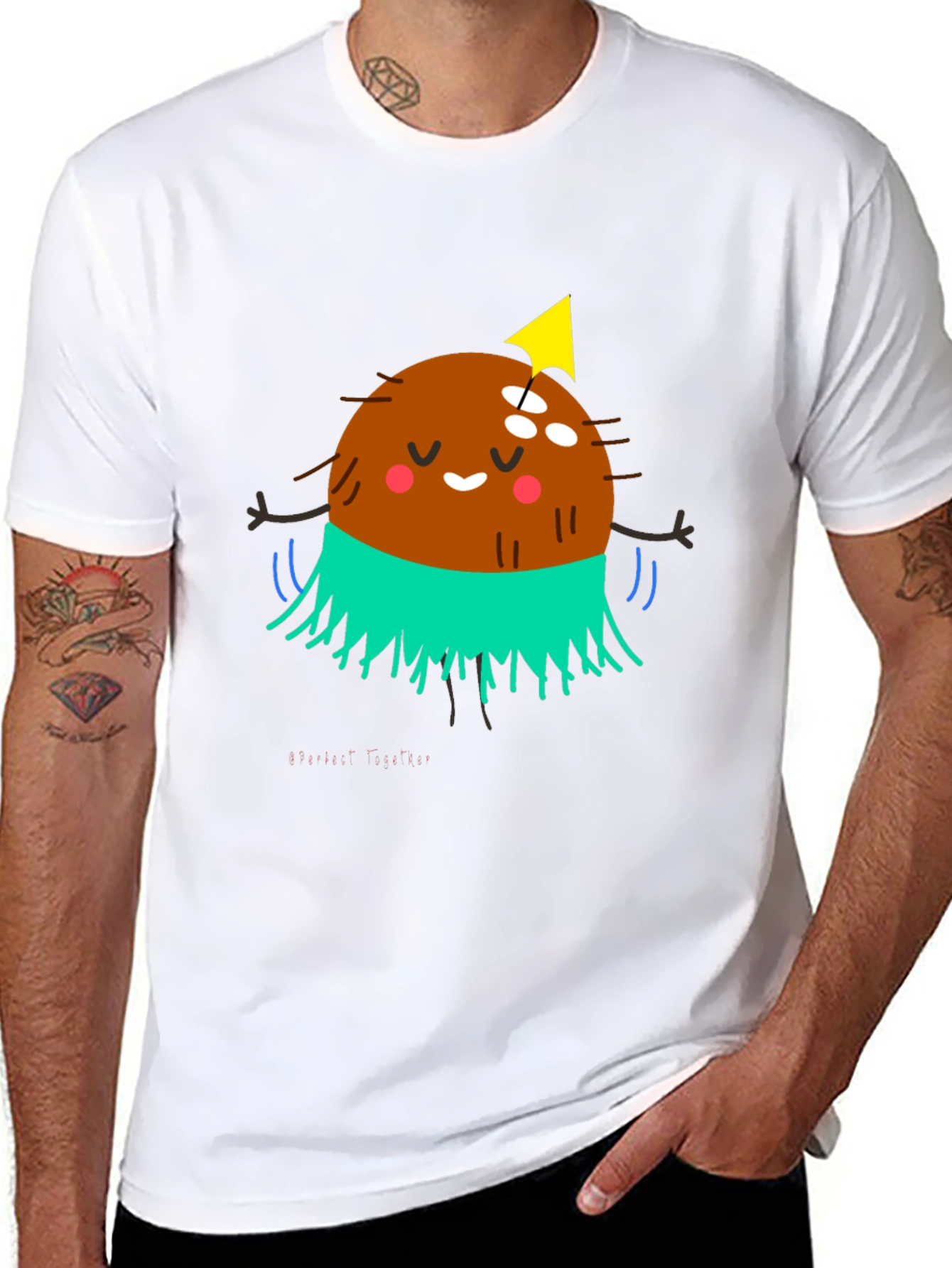 Black Coconut Party T-Shirt - Funky Graphic Tee view 8