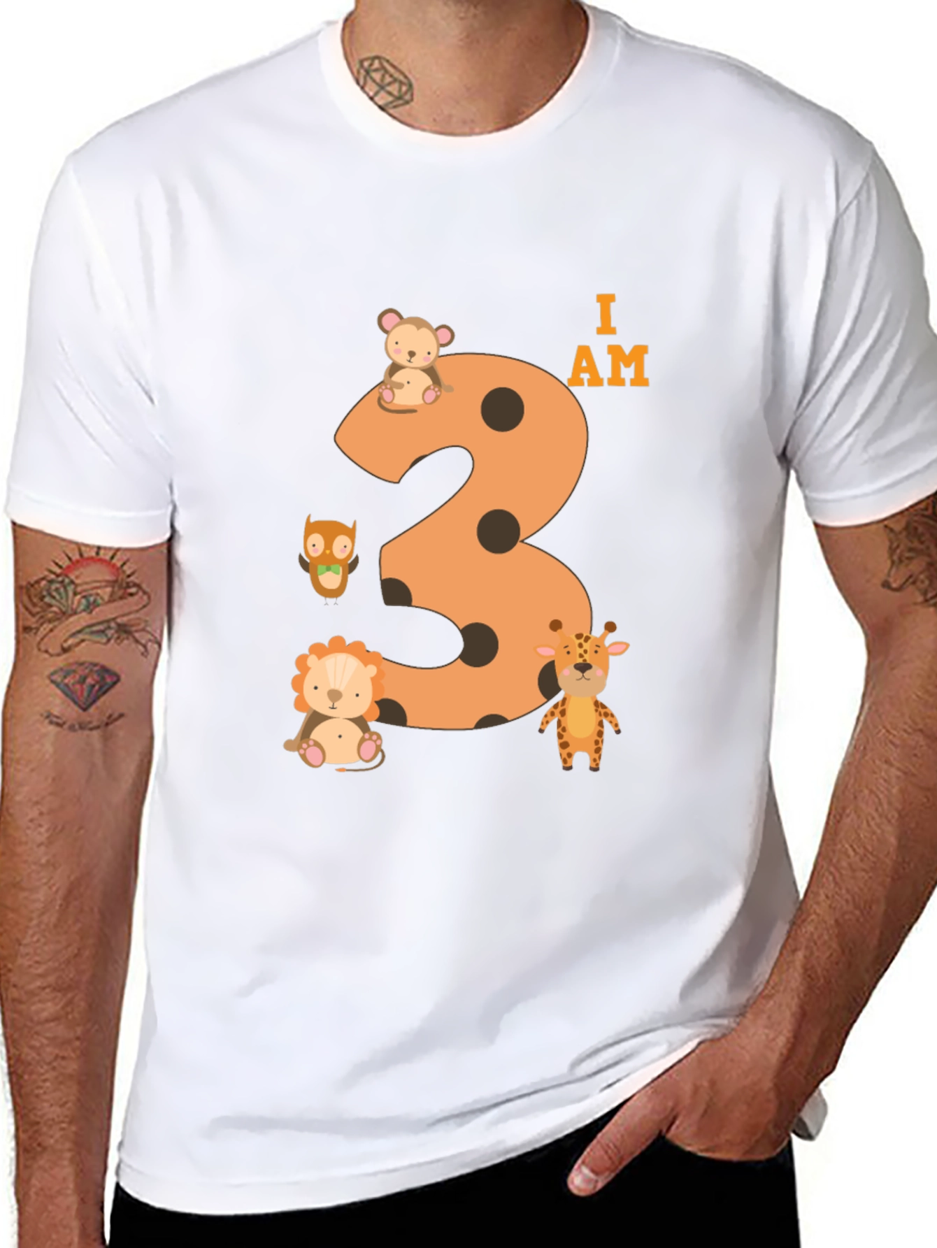 Black I am 3rd Birthday T-Shirt for Kids view 8