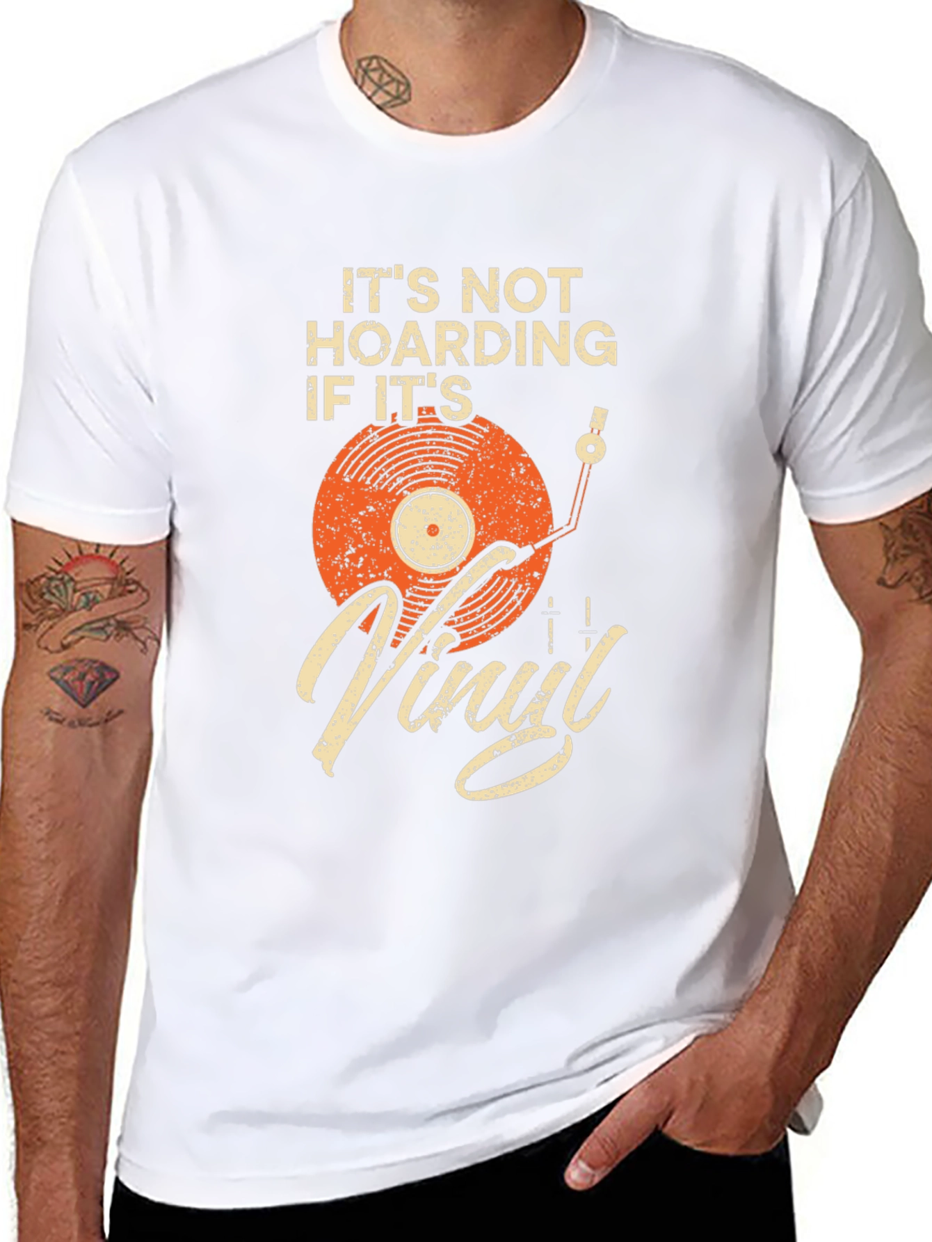 Black Vinyl Record Lover T-Shirt - It's Not Hoarding view 8
