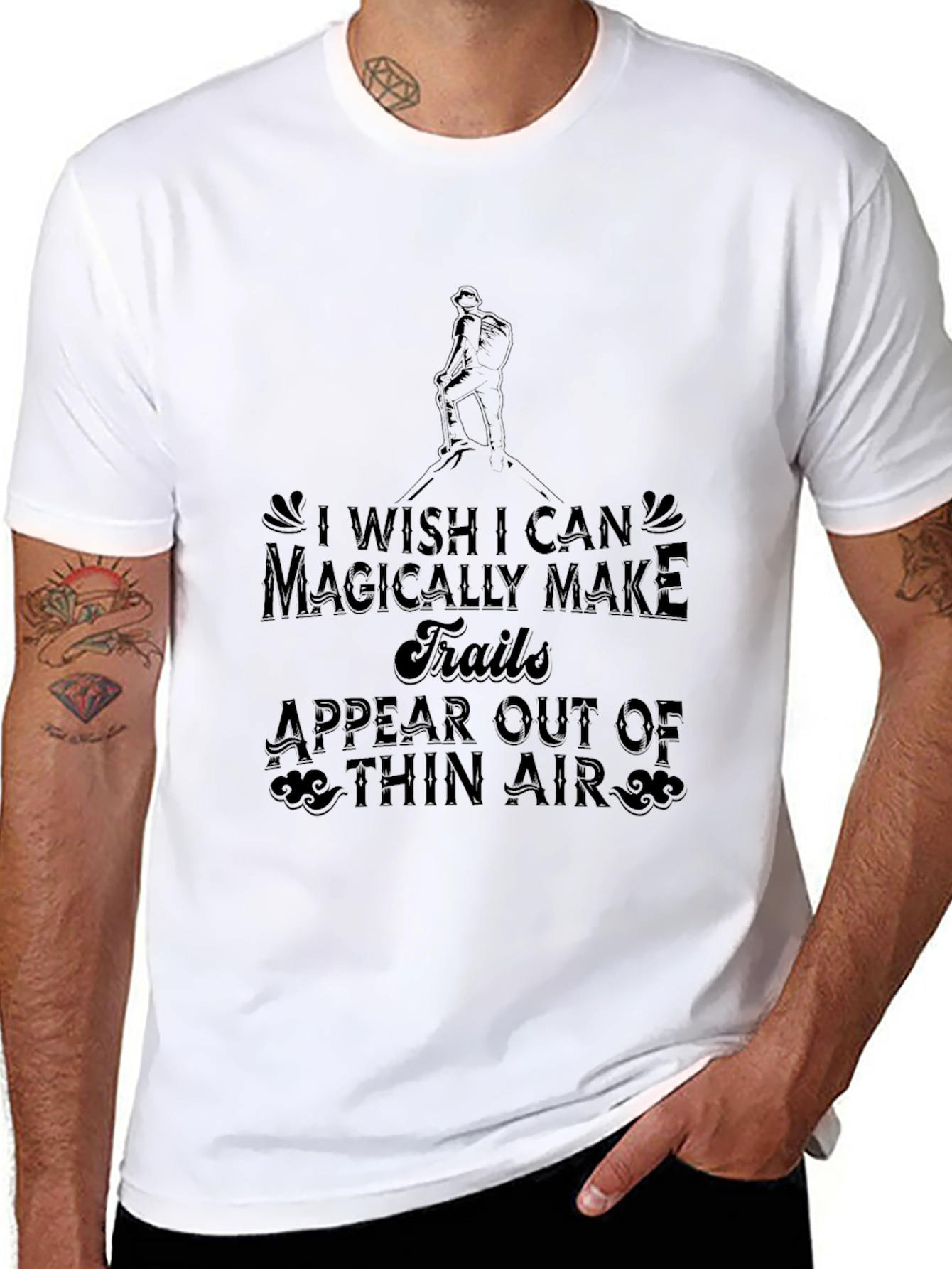 Black Magically Make Trails T-Shirt - Hiker Gift view 8