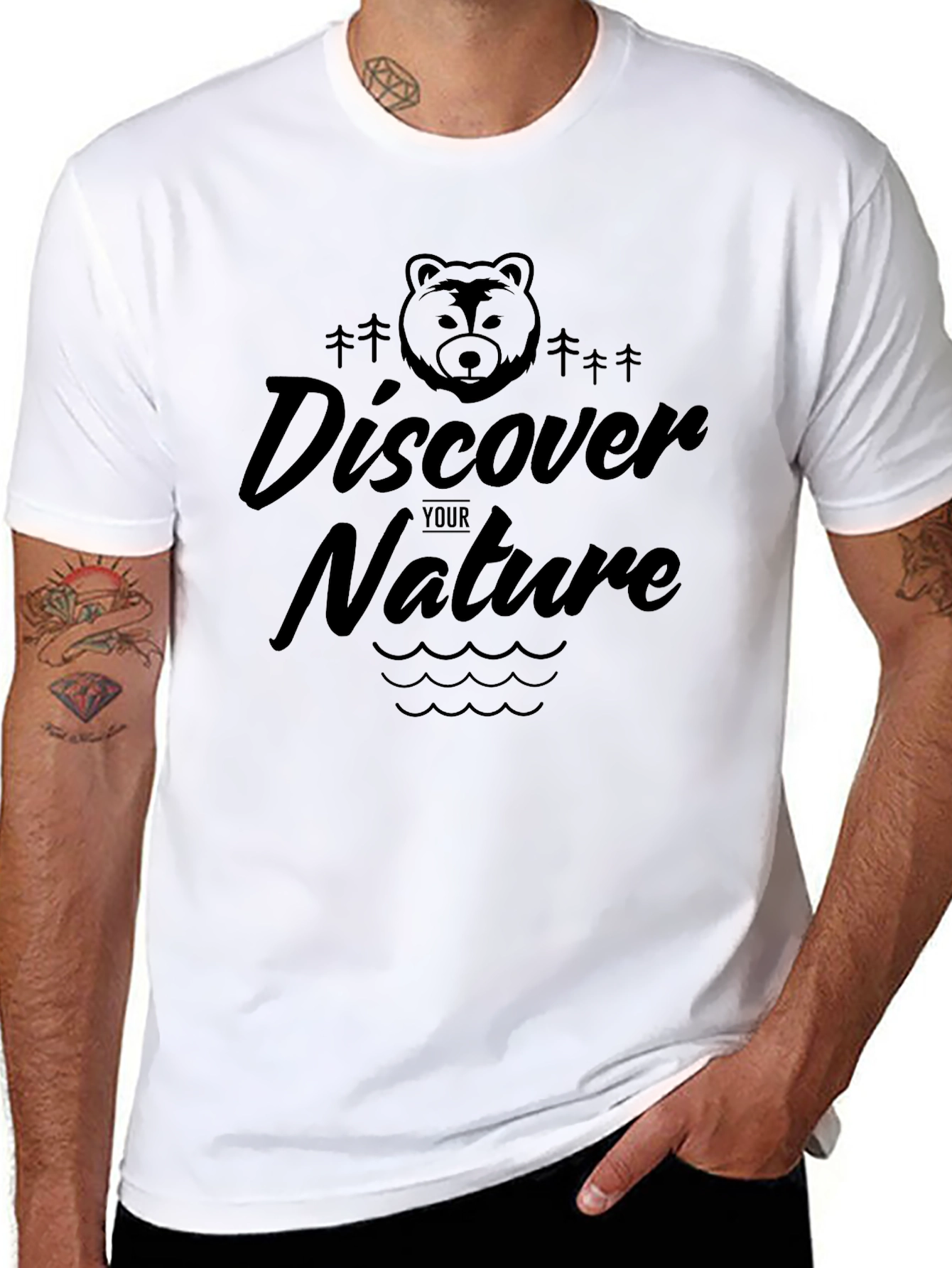 Black Discover Your Nature Graphic T-Shirt - Black view 8