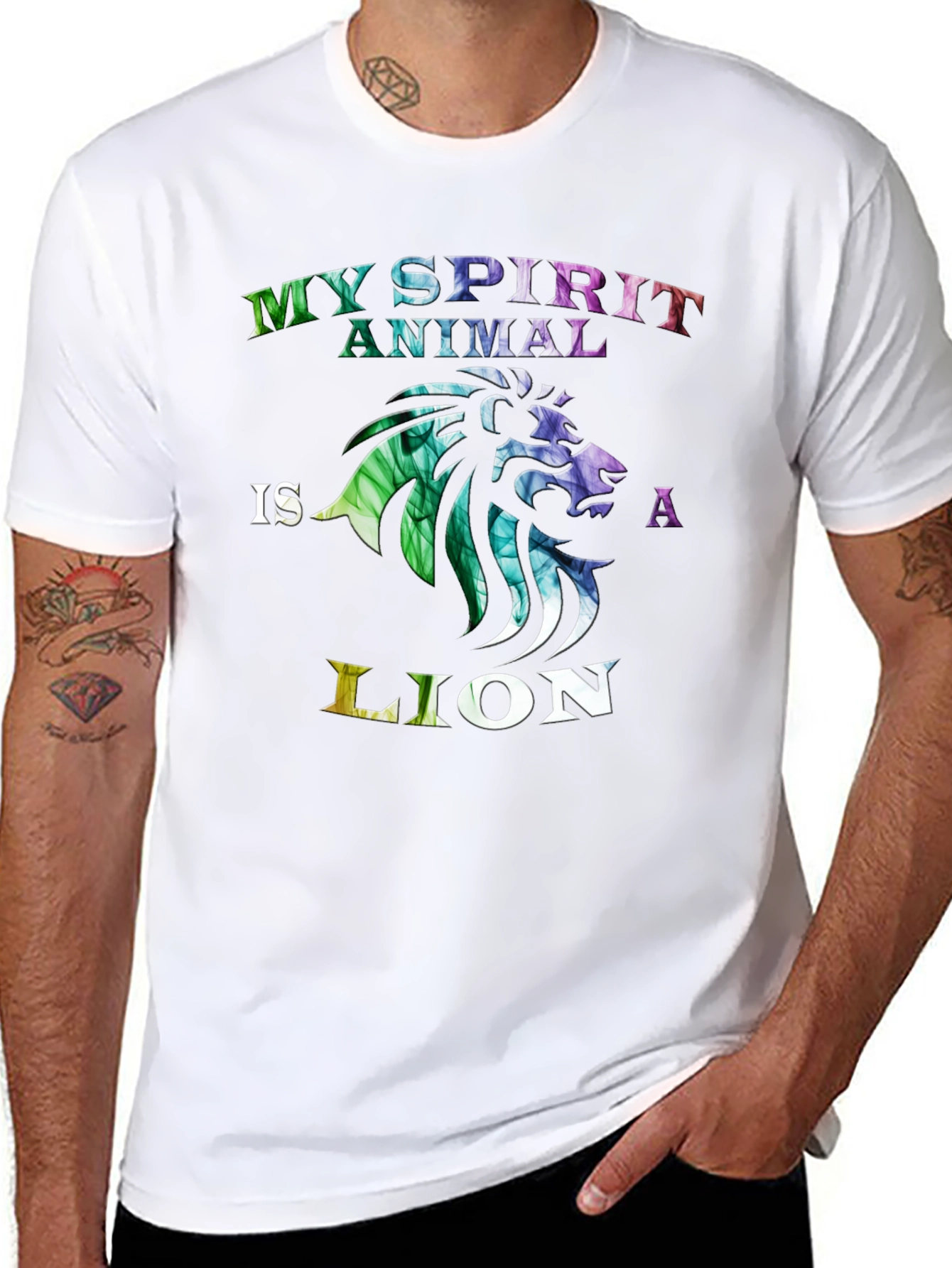 Black My Spirit Animal is a Lion T-Shirt view 8