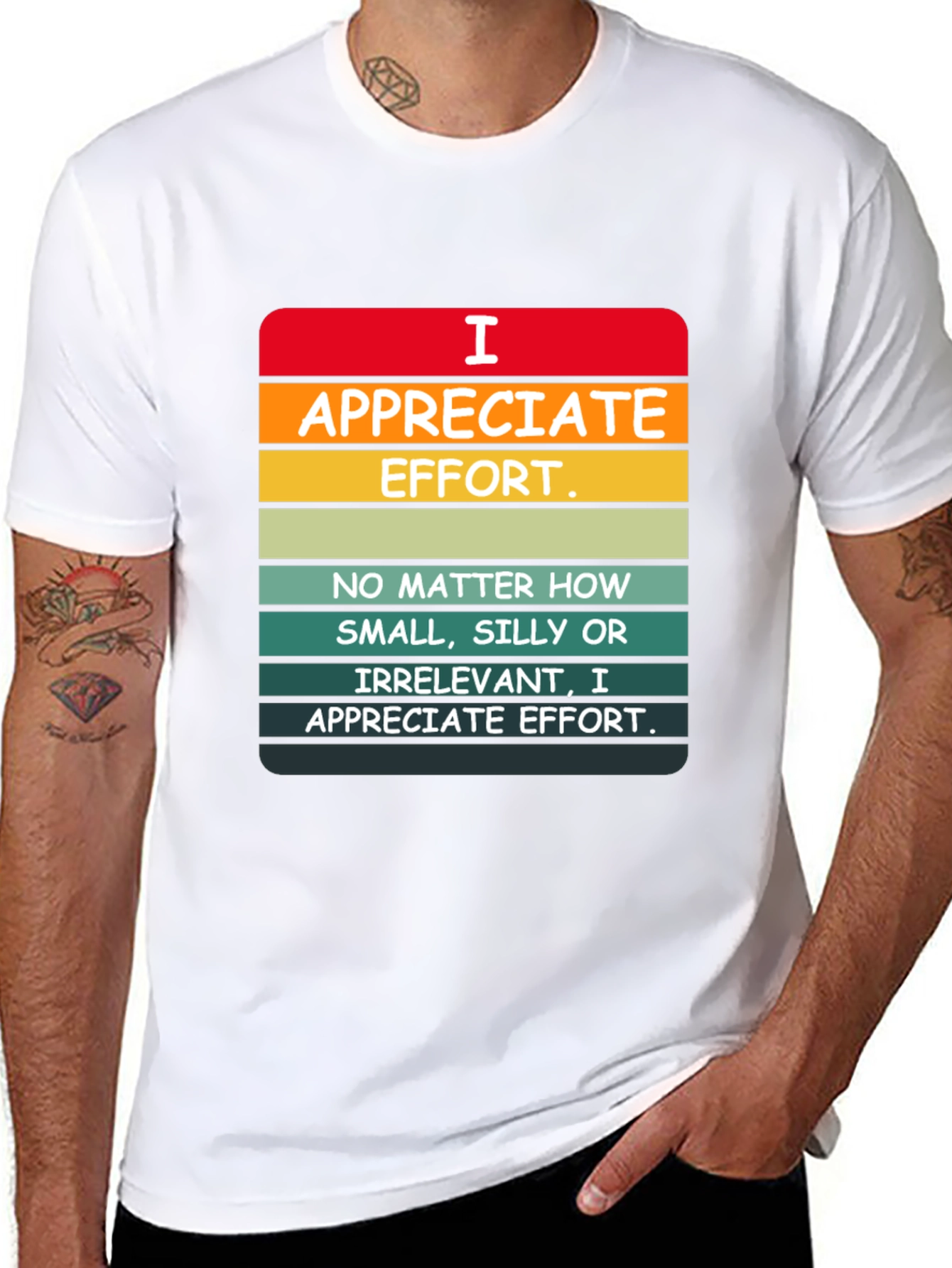 Black I Appreciate Effort Graphic Tee view 8