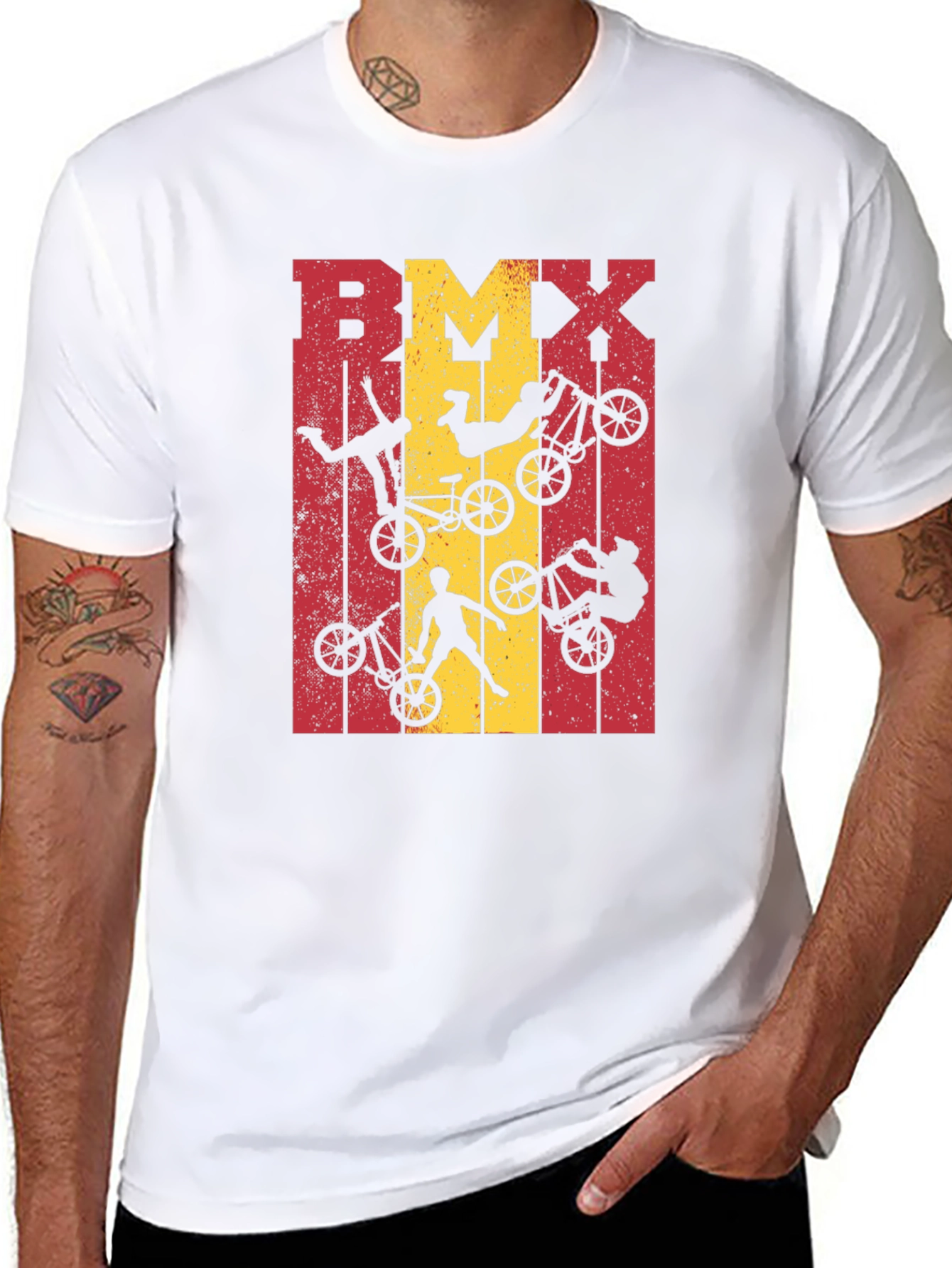 Black BMX Stunt Rider Graphic T-Shirt view 8