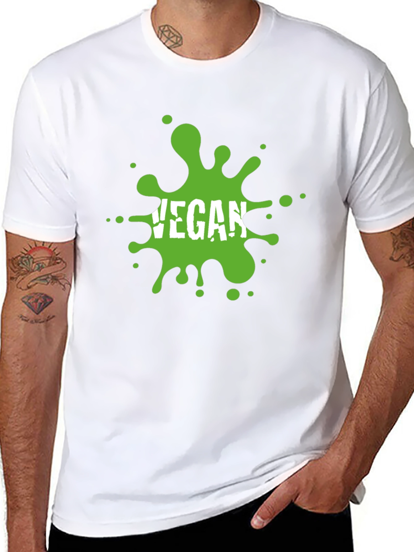 Black Vegan Splatter T-Shirt - Eco-Friendly & Stylish view 8