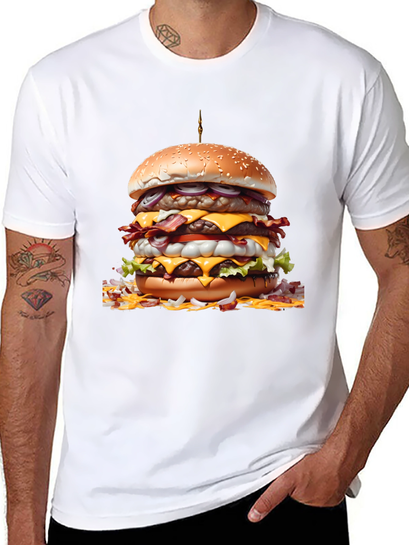 Black Burger Graphic Tee - Foodie Fashion view 8