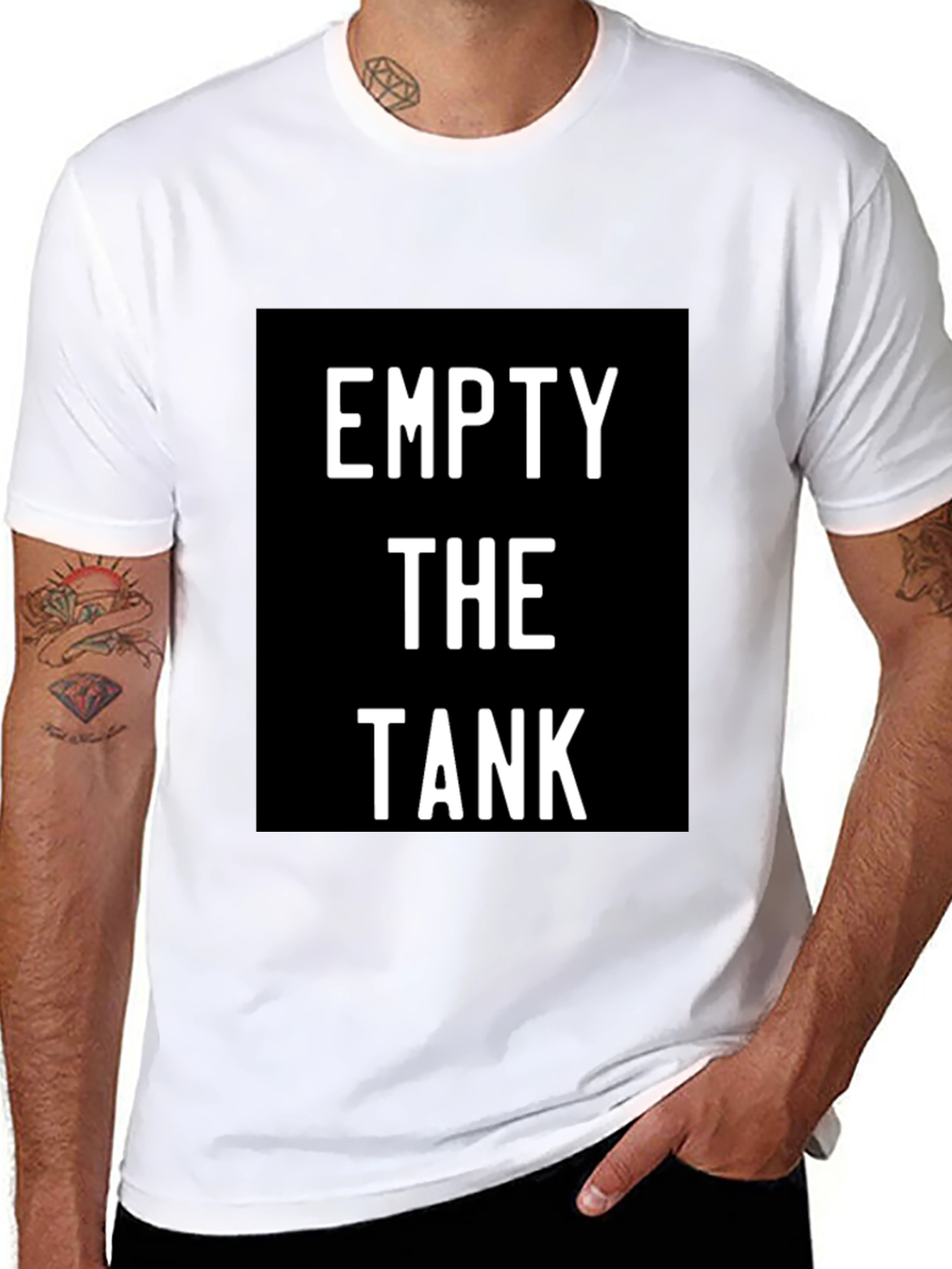 Black Empty The Tank Black Graphic Tee view 8