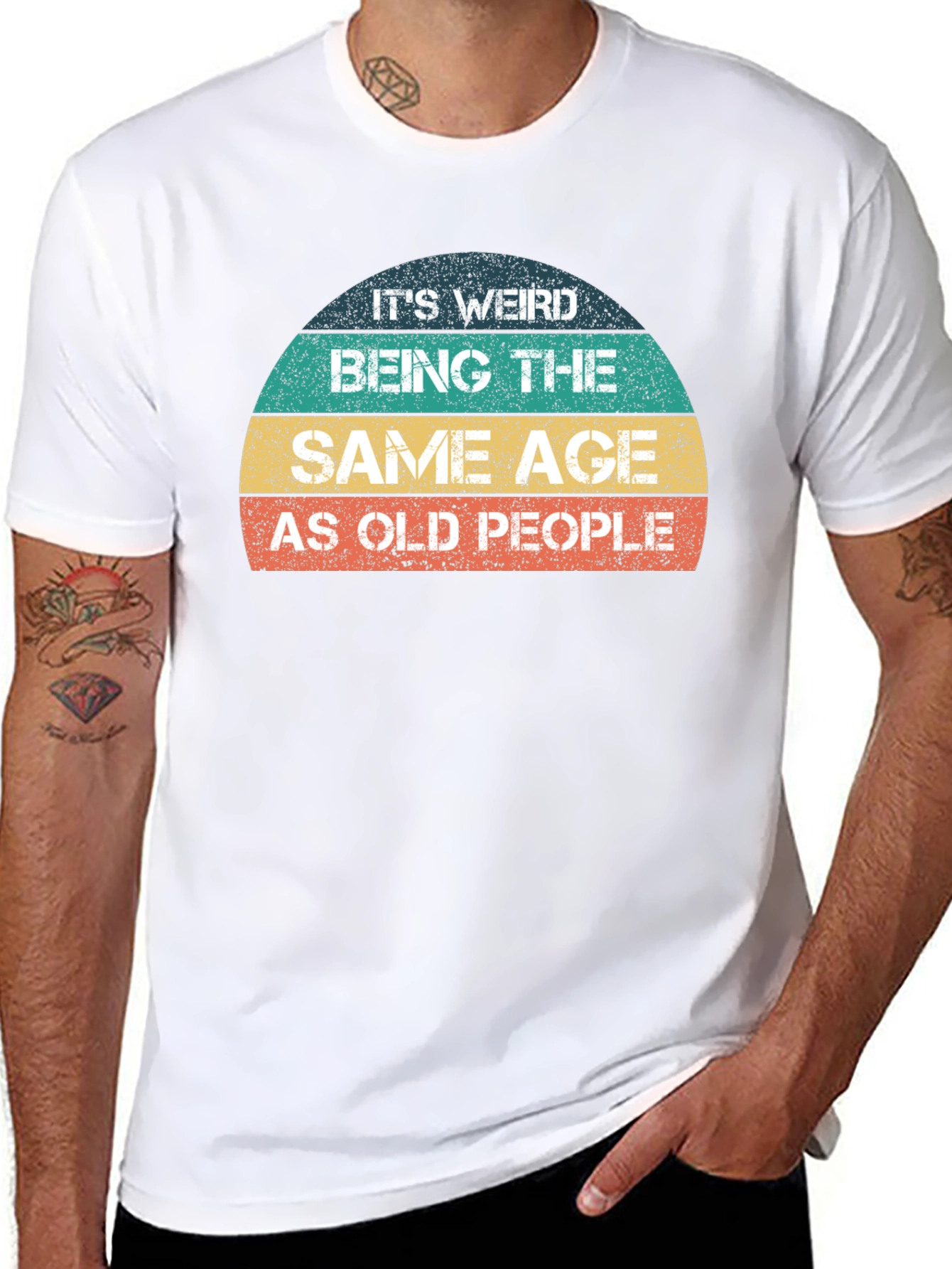 Black Funny 'Same Age As Old People' Graphic T-Shirt view 8