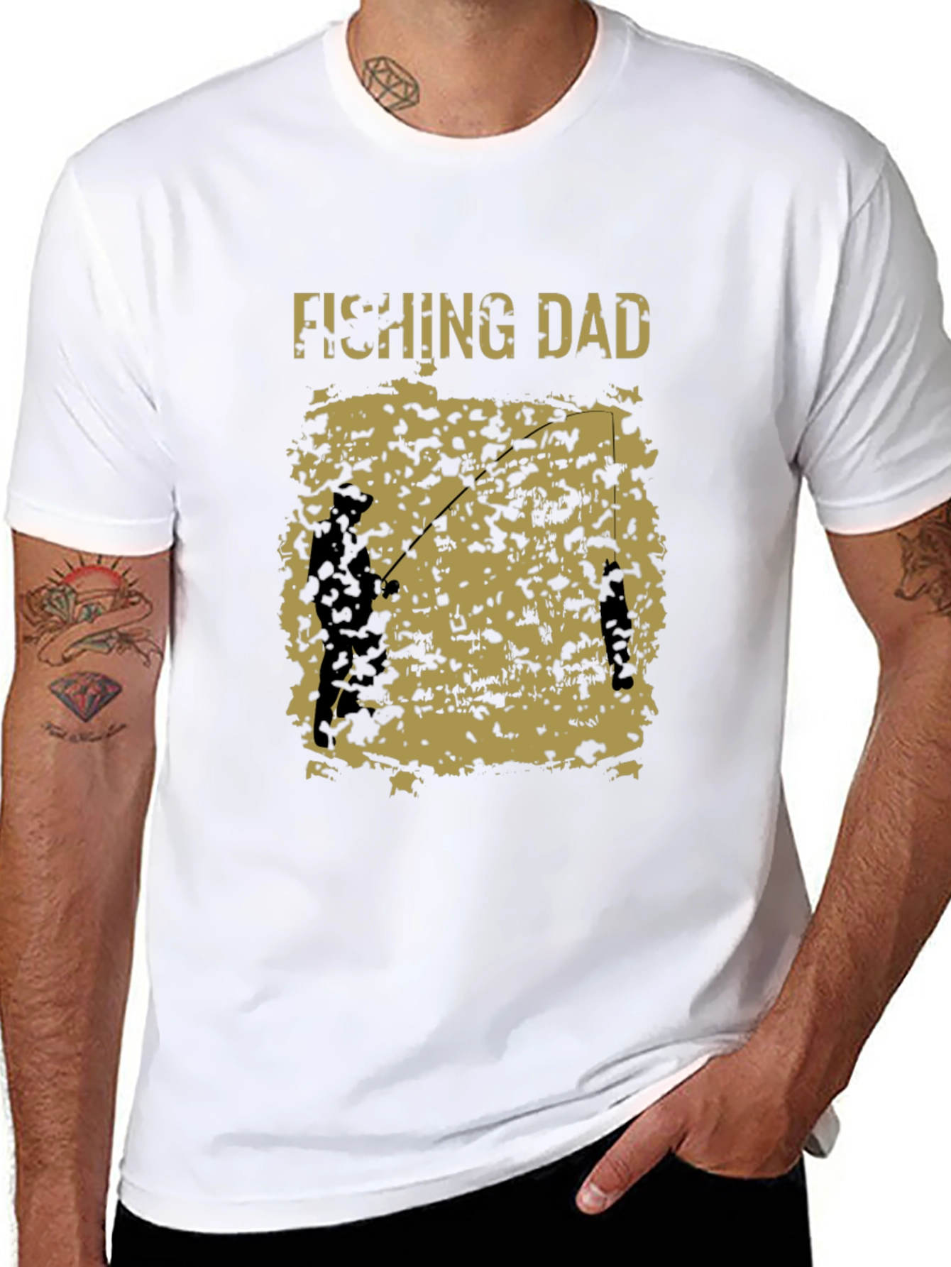 Black Fishing Dad Graphic Tee - Black view 8