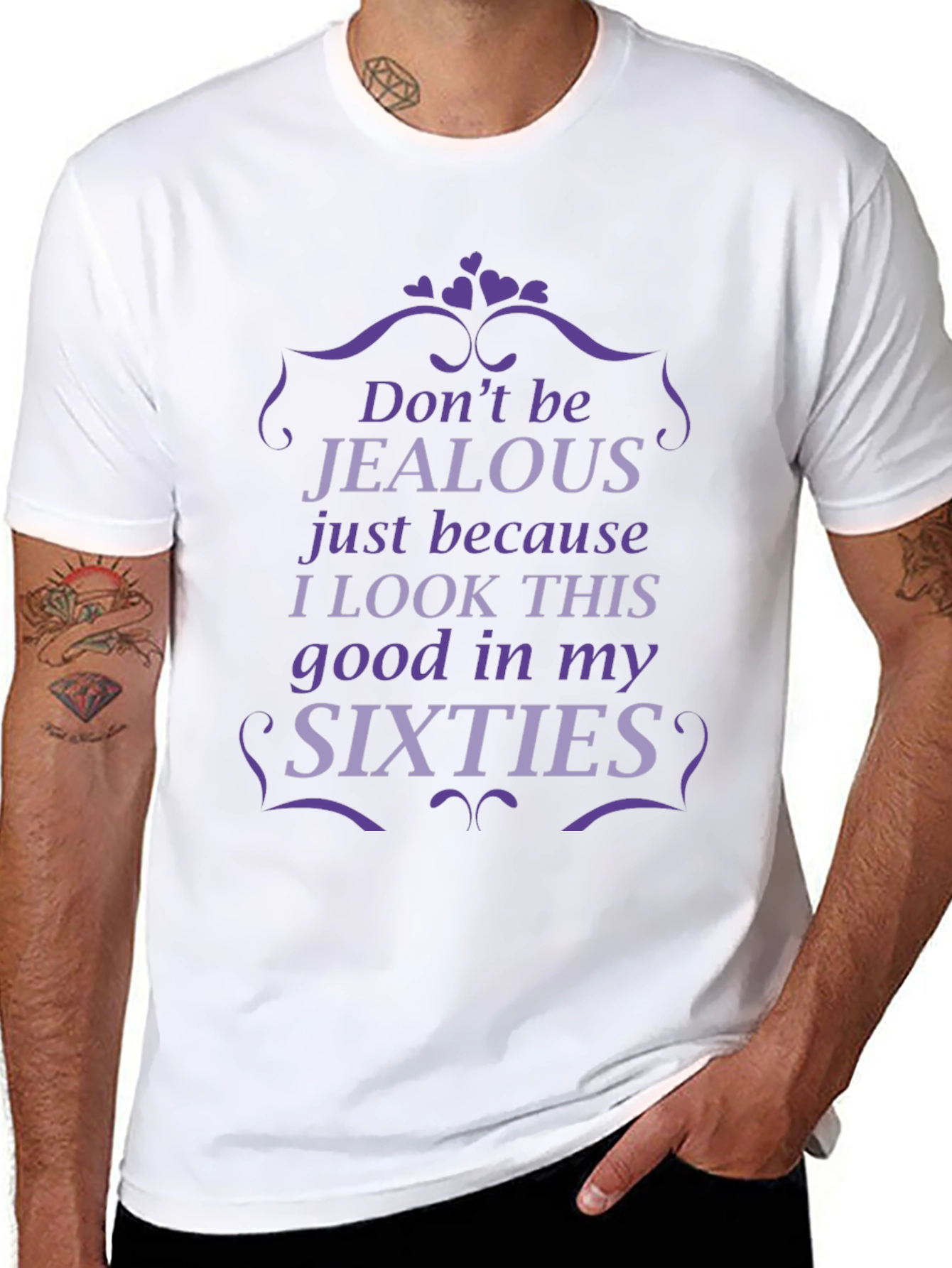 Black Funny Sixties T-Shirt - Don't Be Jealous view 8