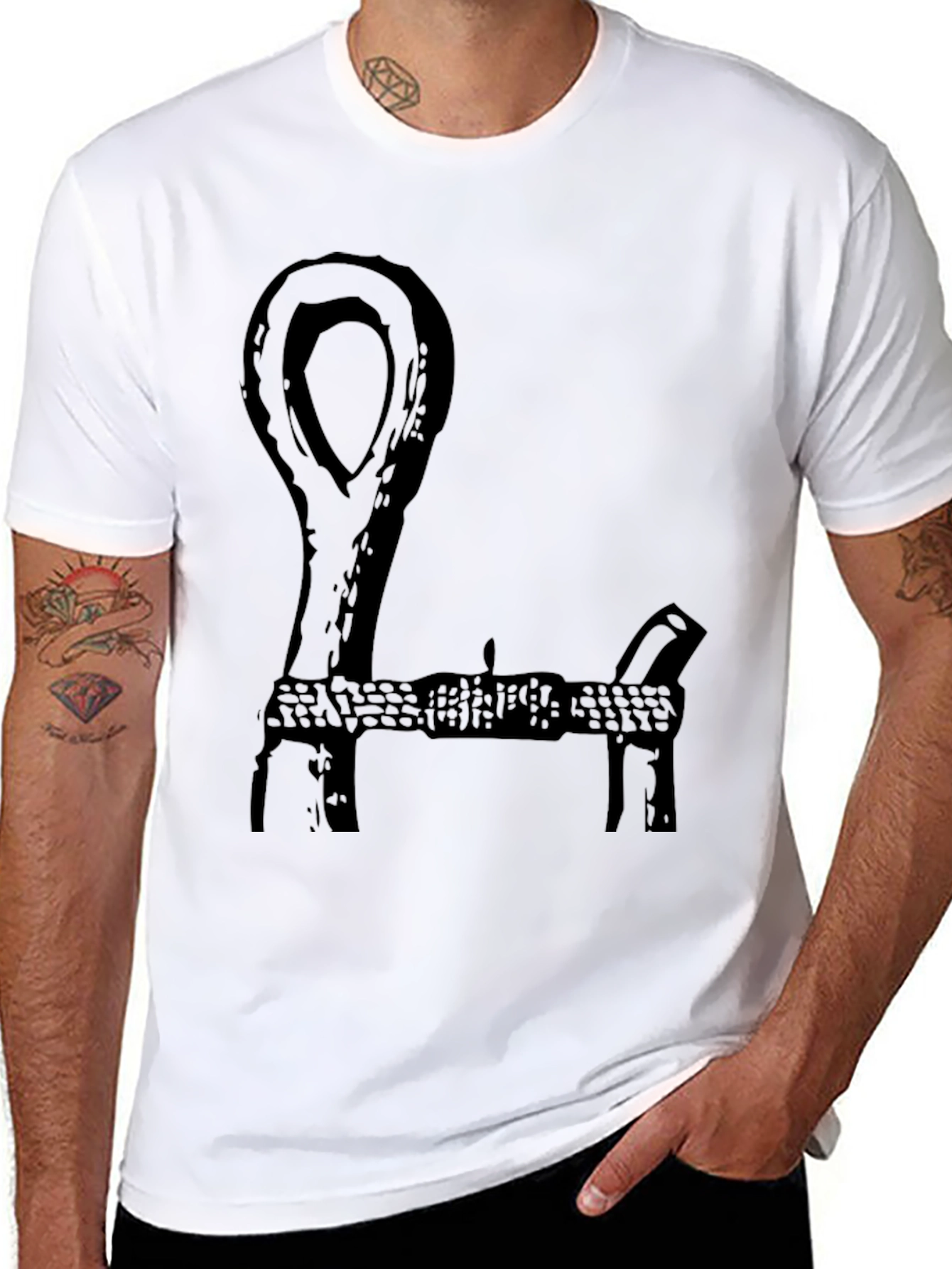 Black Unique Graphic Black T-Shirt view 8