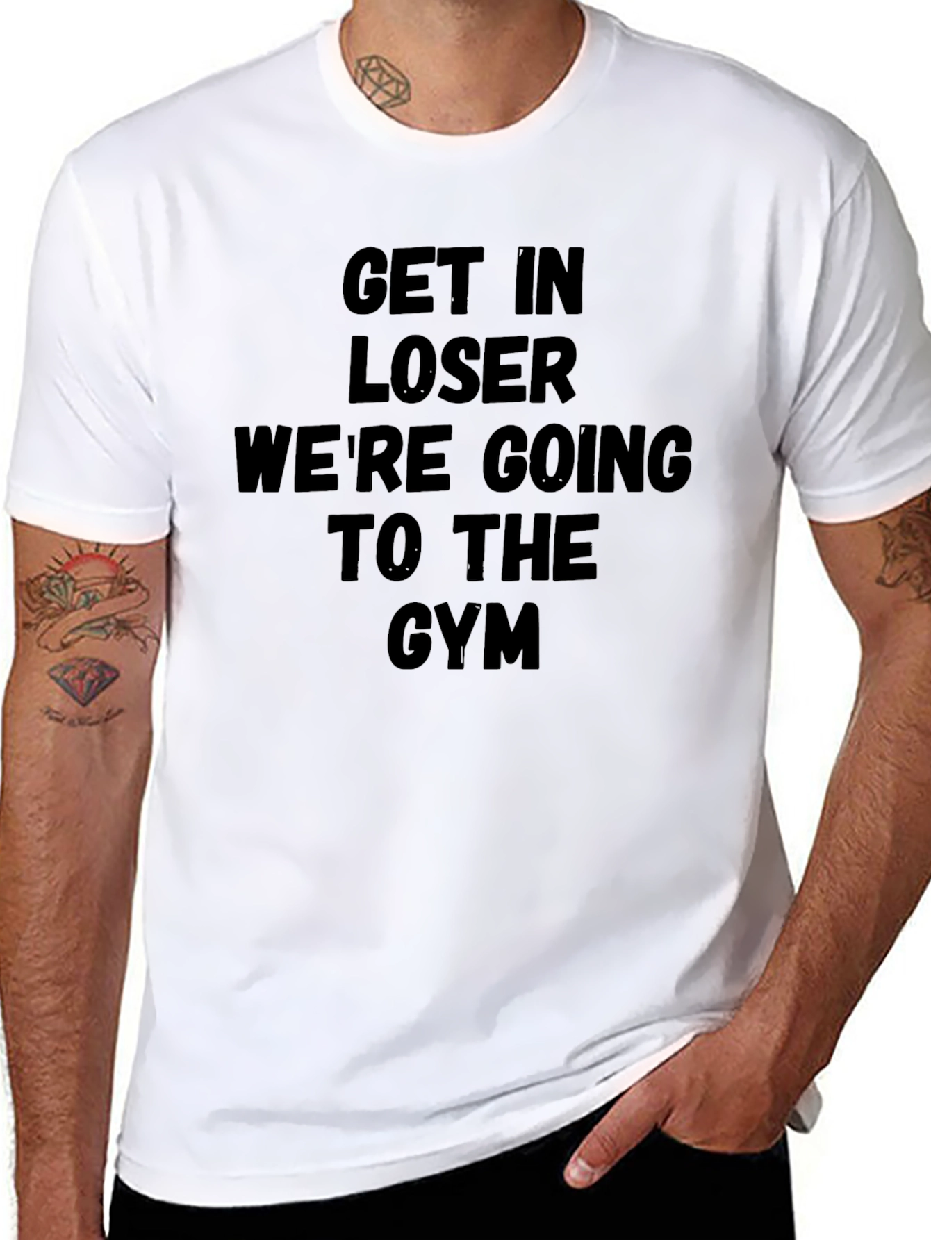 Black Get In Loser Gym T-Shirt view 8