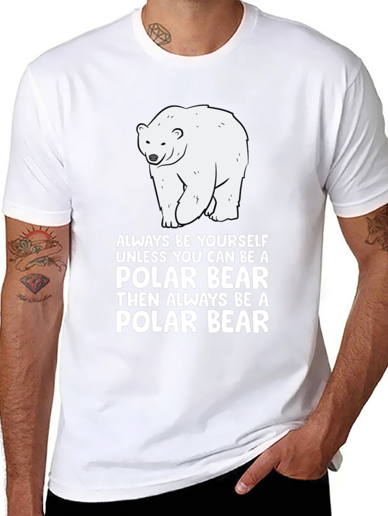 Black Polar Bear T-Shirt - "Always Be Yourself" view 8
