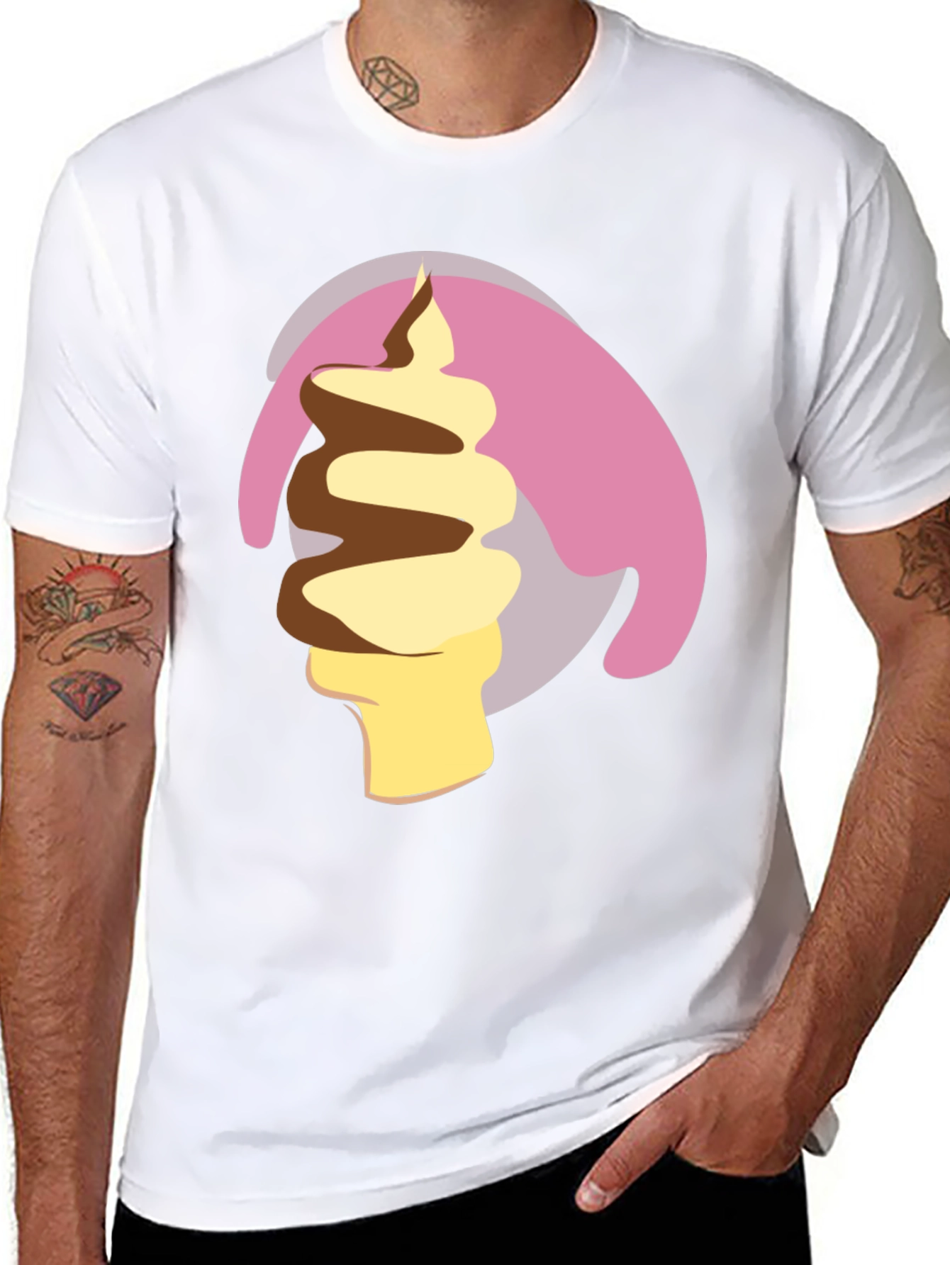 Black Ice Cream Swirl Graphic Tee view 8