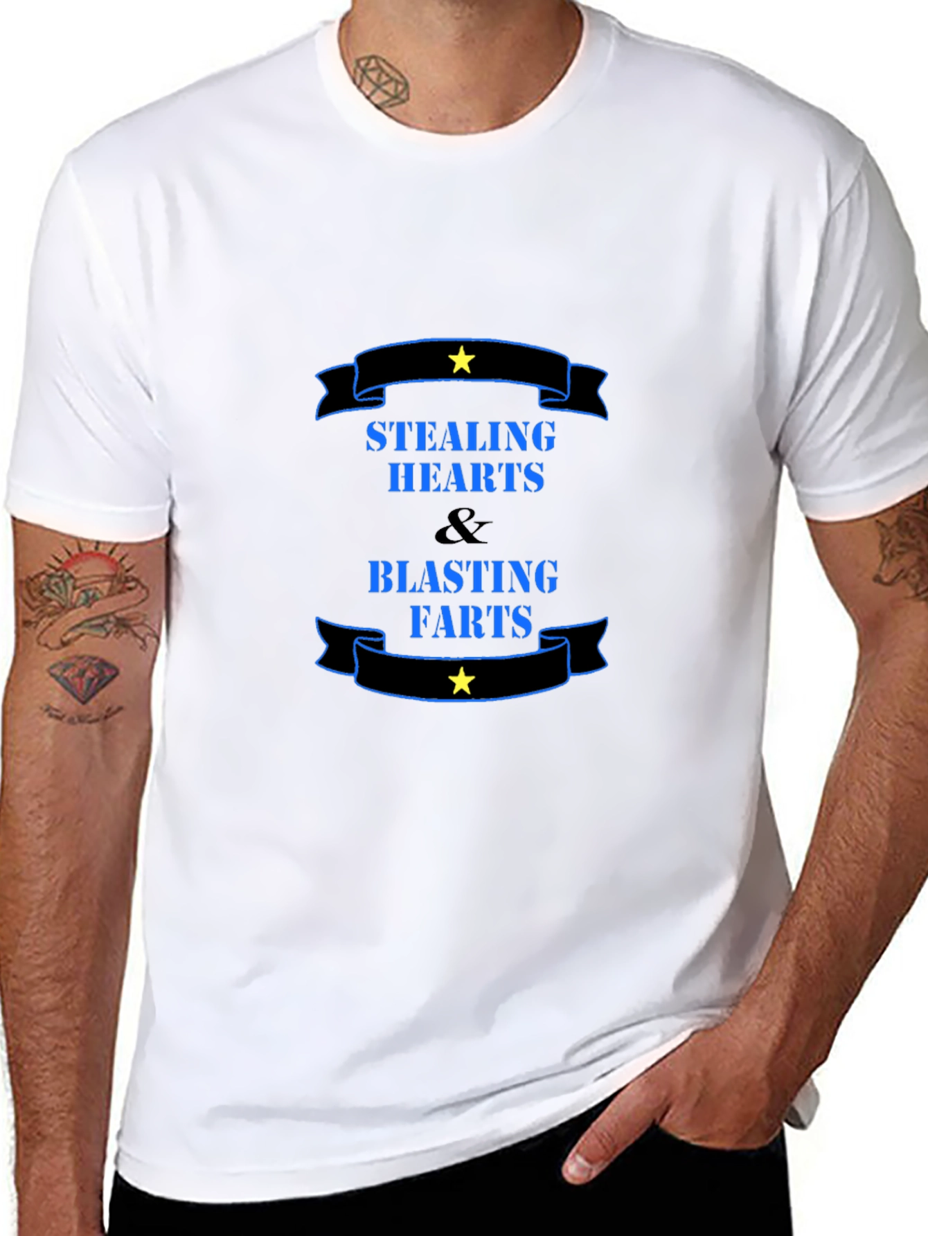 Black Stealing Hearts & Blasting Farts Black Graphic Tee view 8