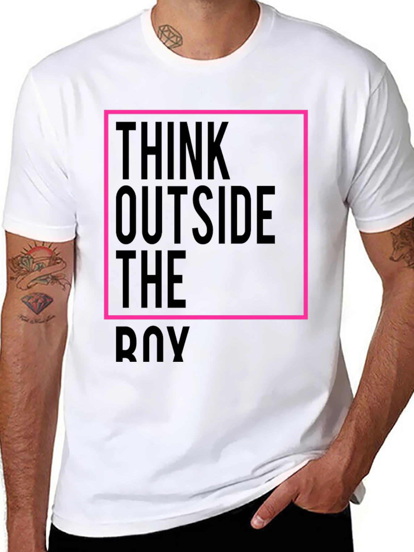 Black Think Outside the Box Black Graphic Tee view 8