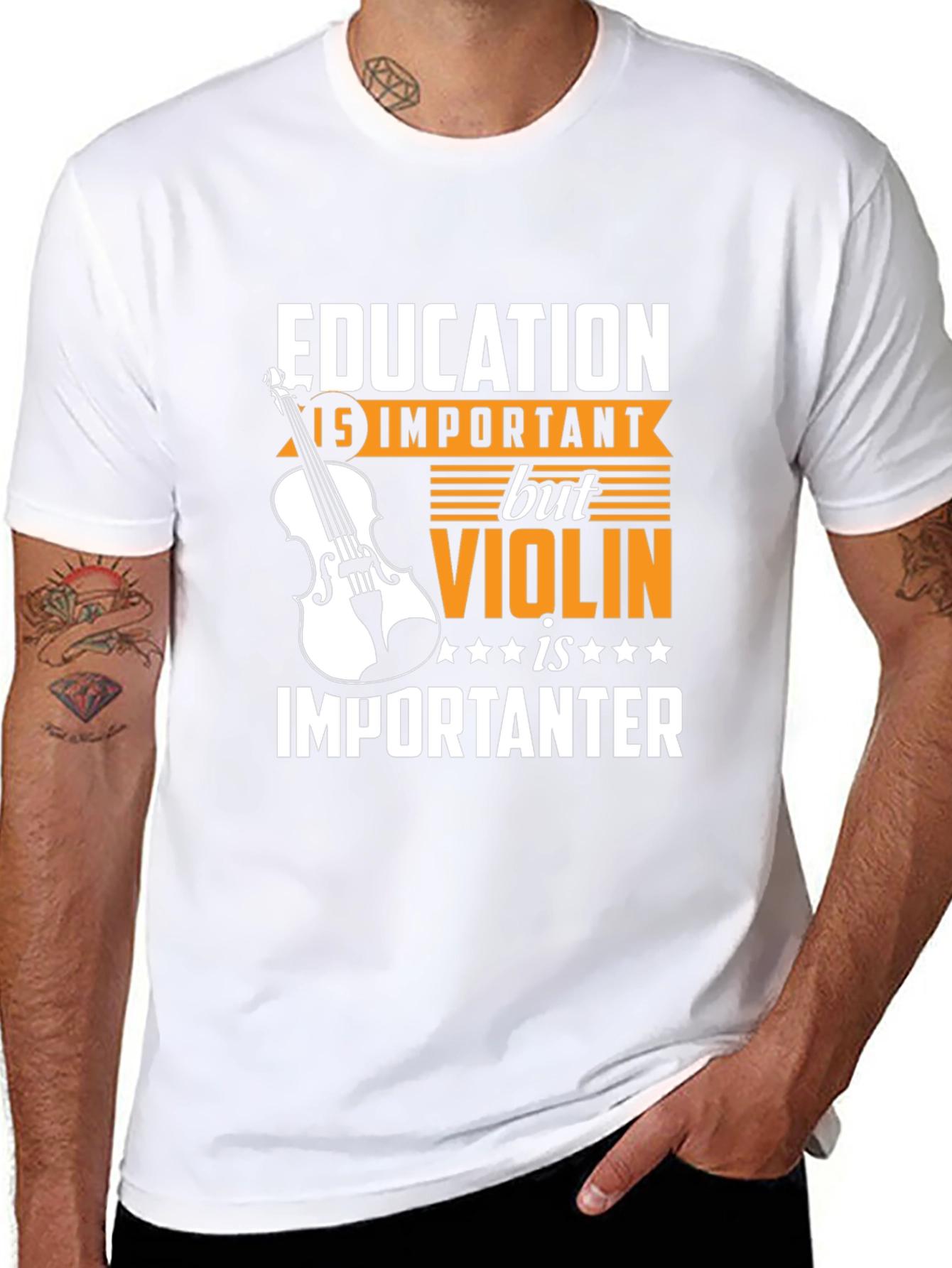 Black Education Violin is Importanter T-Shirt view 8