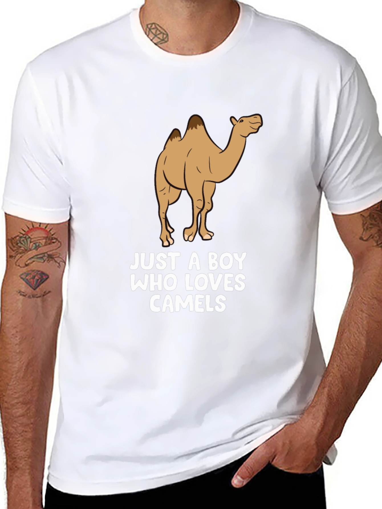 Black Camel Lover T-Shirt -  Men's Black Cotton Tee view 8