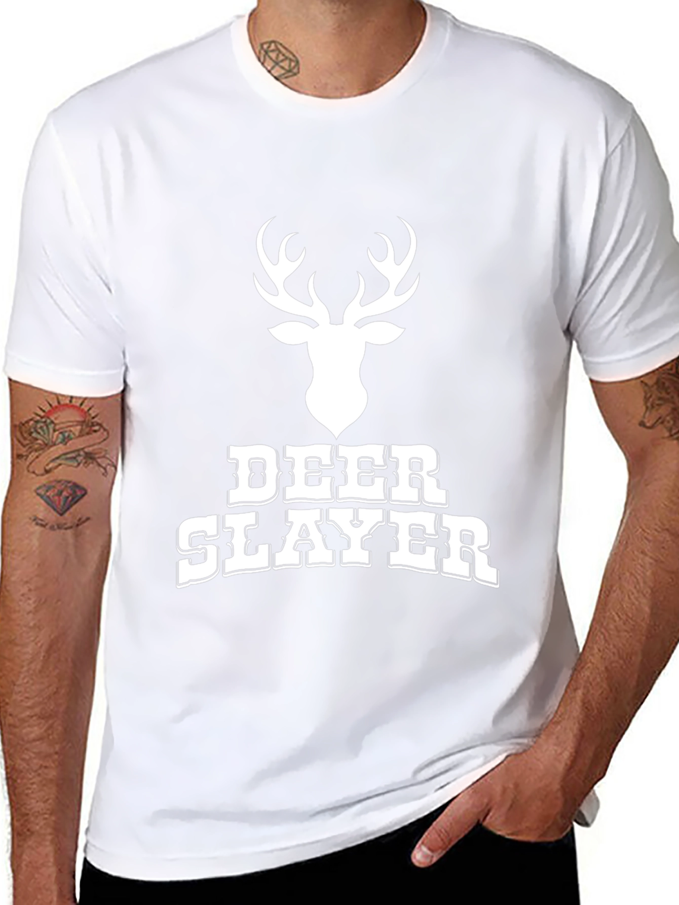 Black Deer Slayer Graphic T-Shirt - Black view 8
