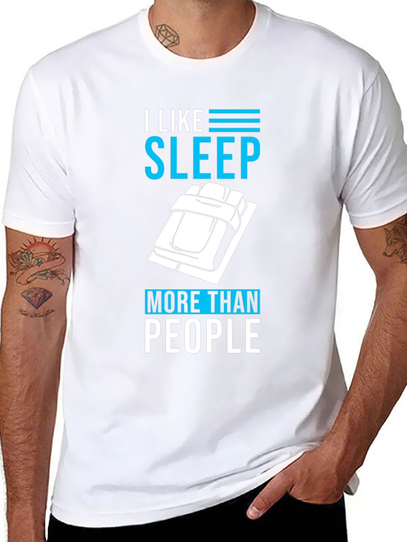Black I Like Sleep More Than People T-Shirt view 8