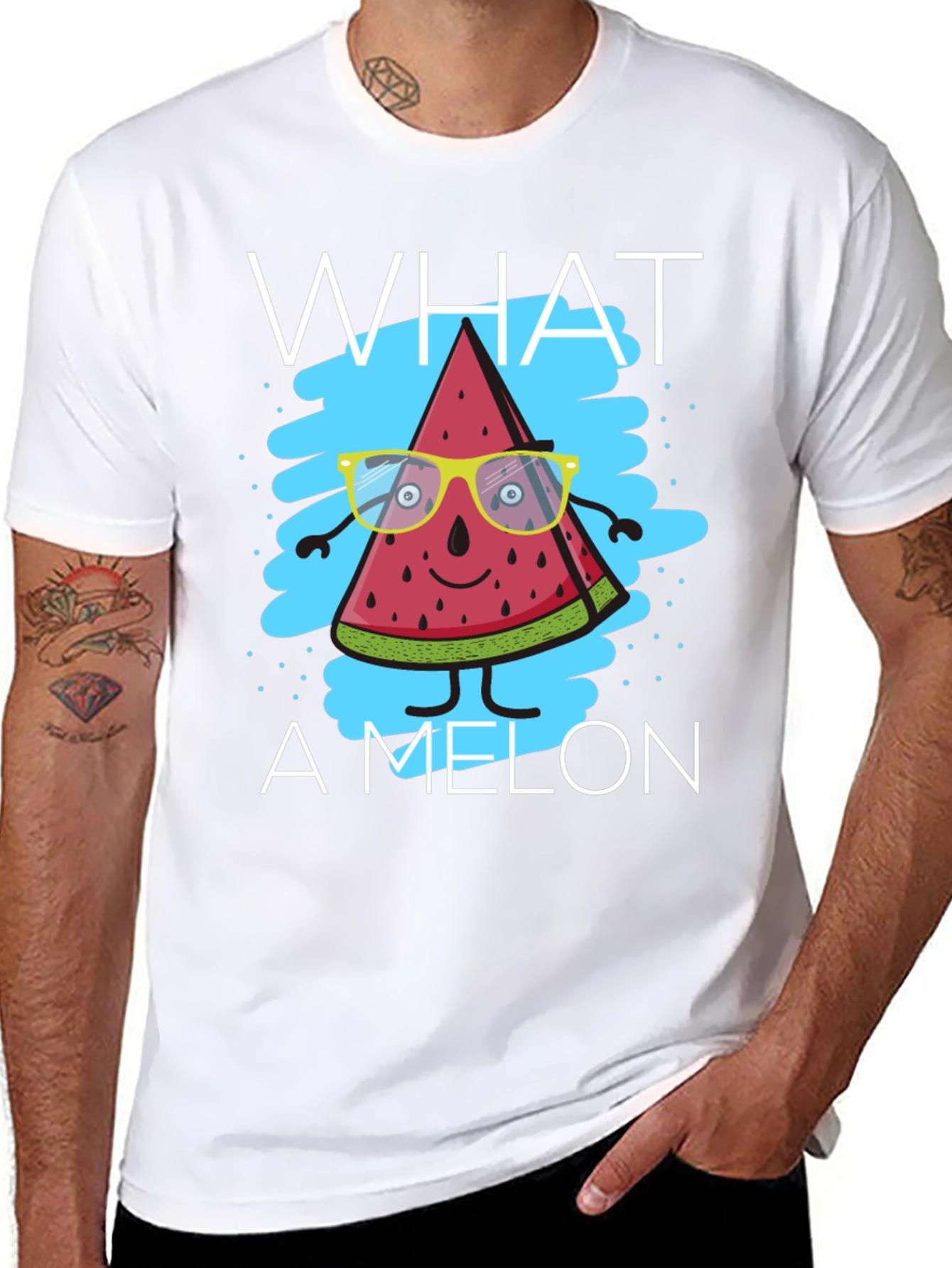 Black What A Melon Graphic T-Shirt view 8
