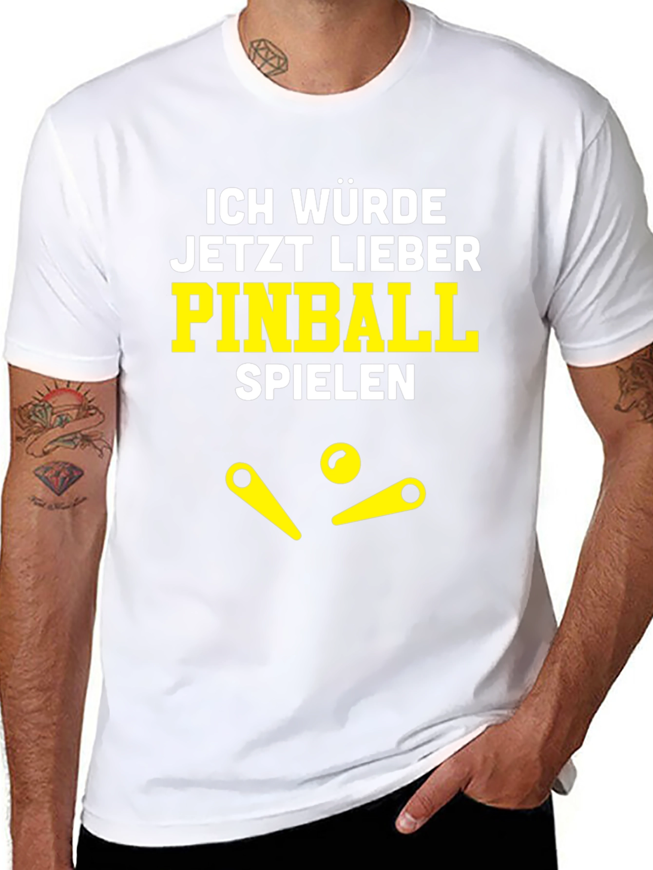 Black Pinball Player T-Shirt - I'd Rather Be Playing Now! view 8