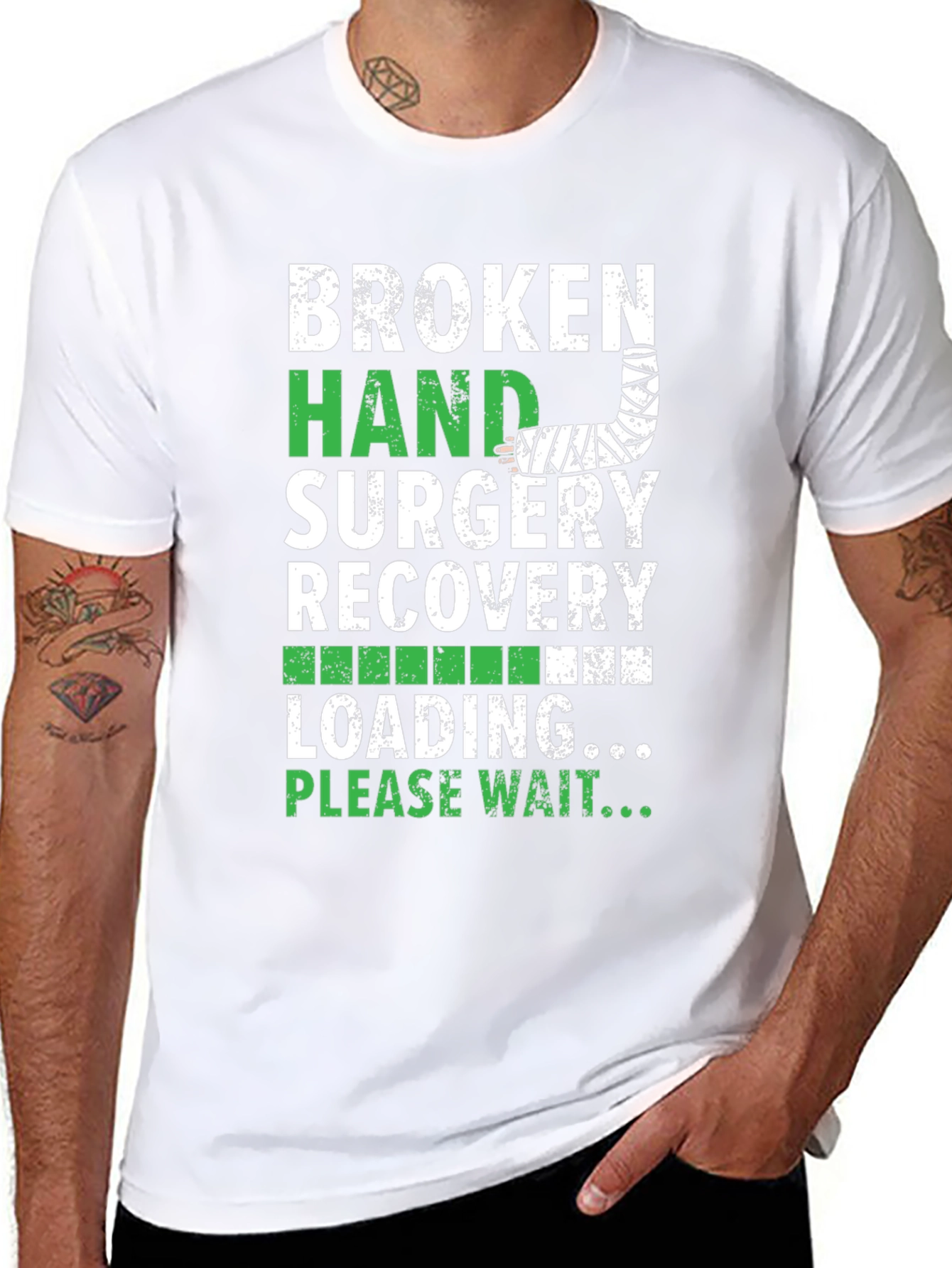 Black Broken Hand Surgery Recovery T-Shirt view 8