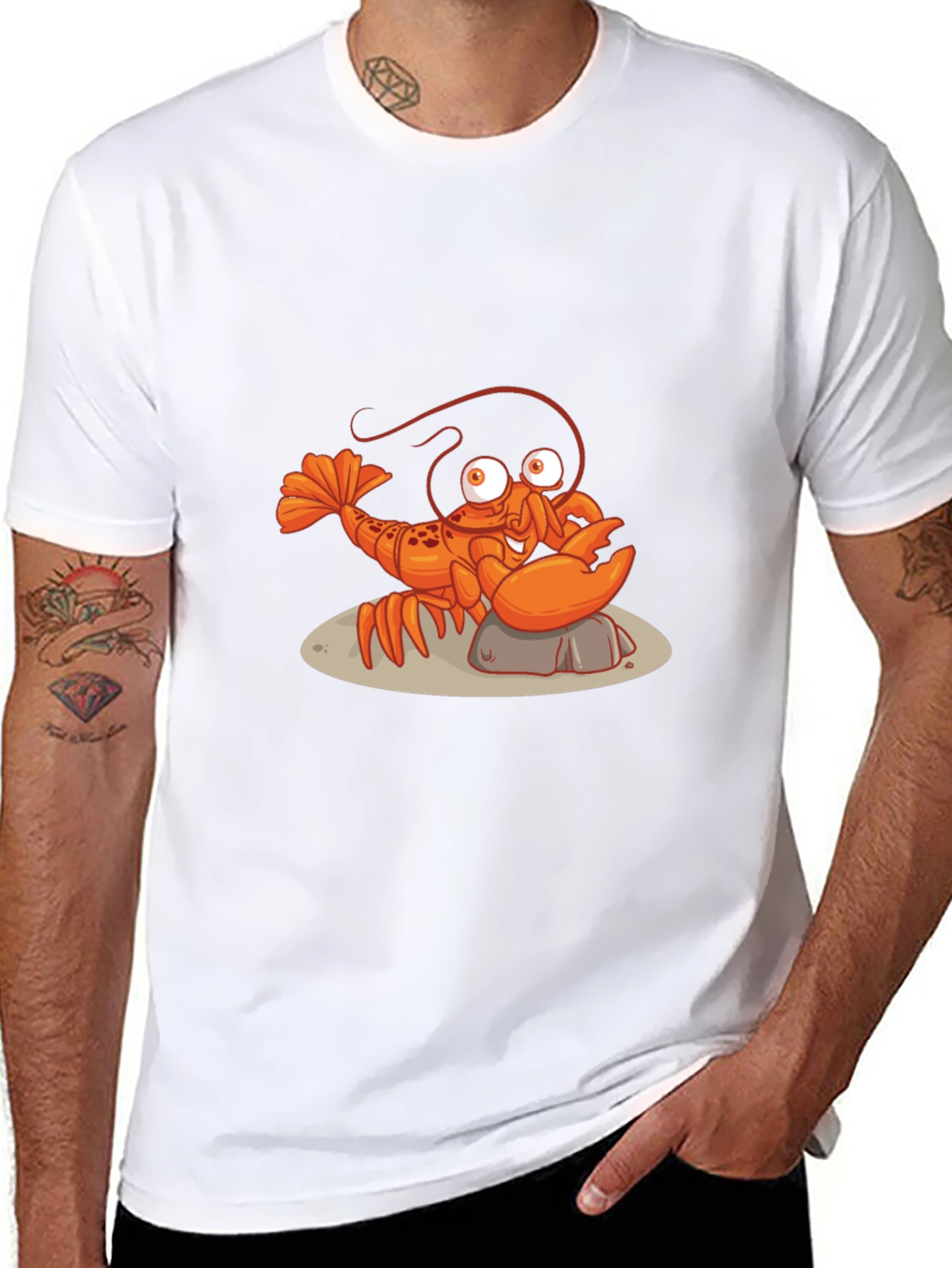Black Lobster Graphic Tee - Quirky Black T-Shirt view 8