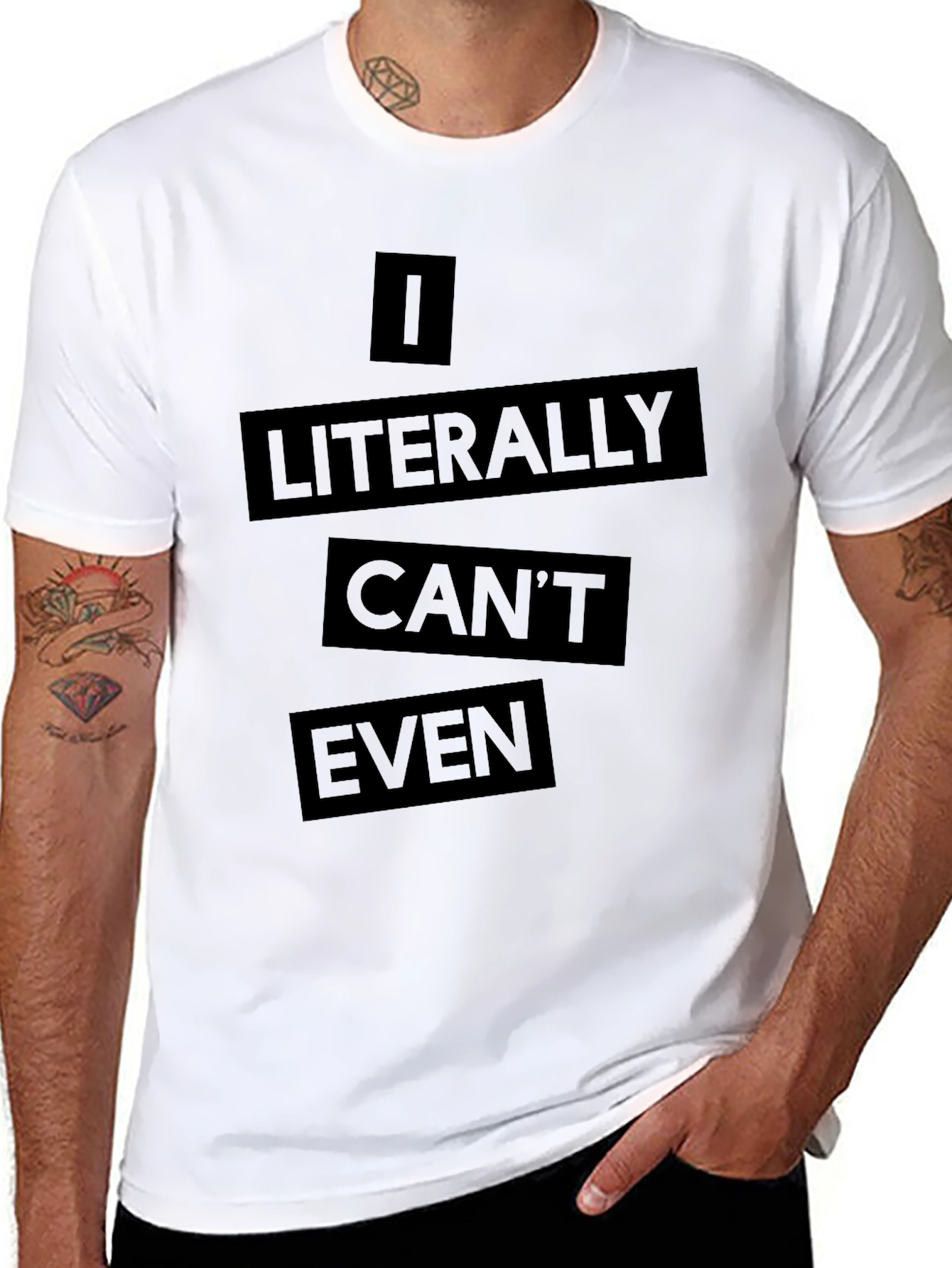 Black I Literally Can't Even Black T-Shirt view 8