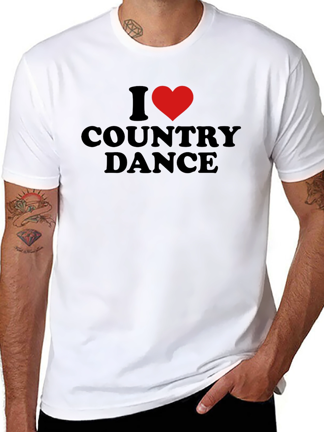 Black I Heart Country Dance Black T-Shirt view 8