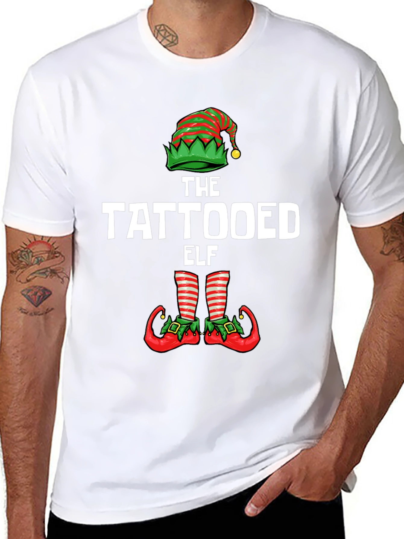 Black The Tattooed Elf Graphic T-Shirt view 8