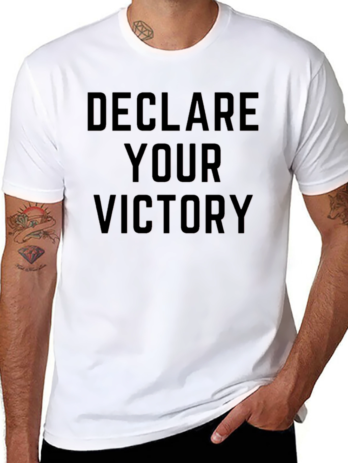 Black Declare Your Victory Graphic Tee - Black view 8