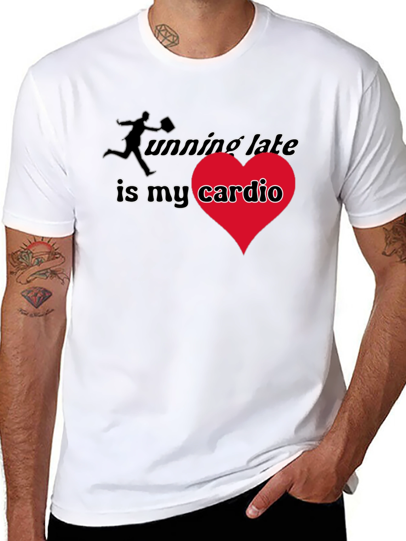 Black Running Late Cardio T-Shirt - Black view 8