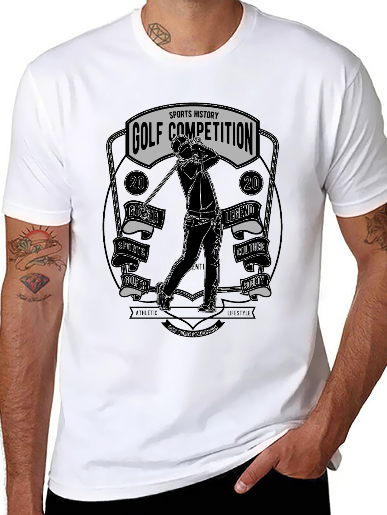 Black Golf Competition Graphic T-Shirt view 8