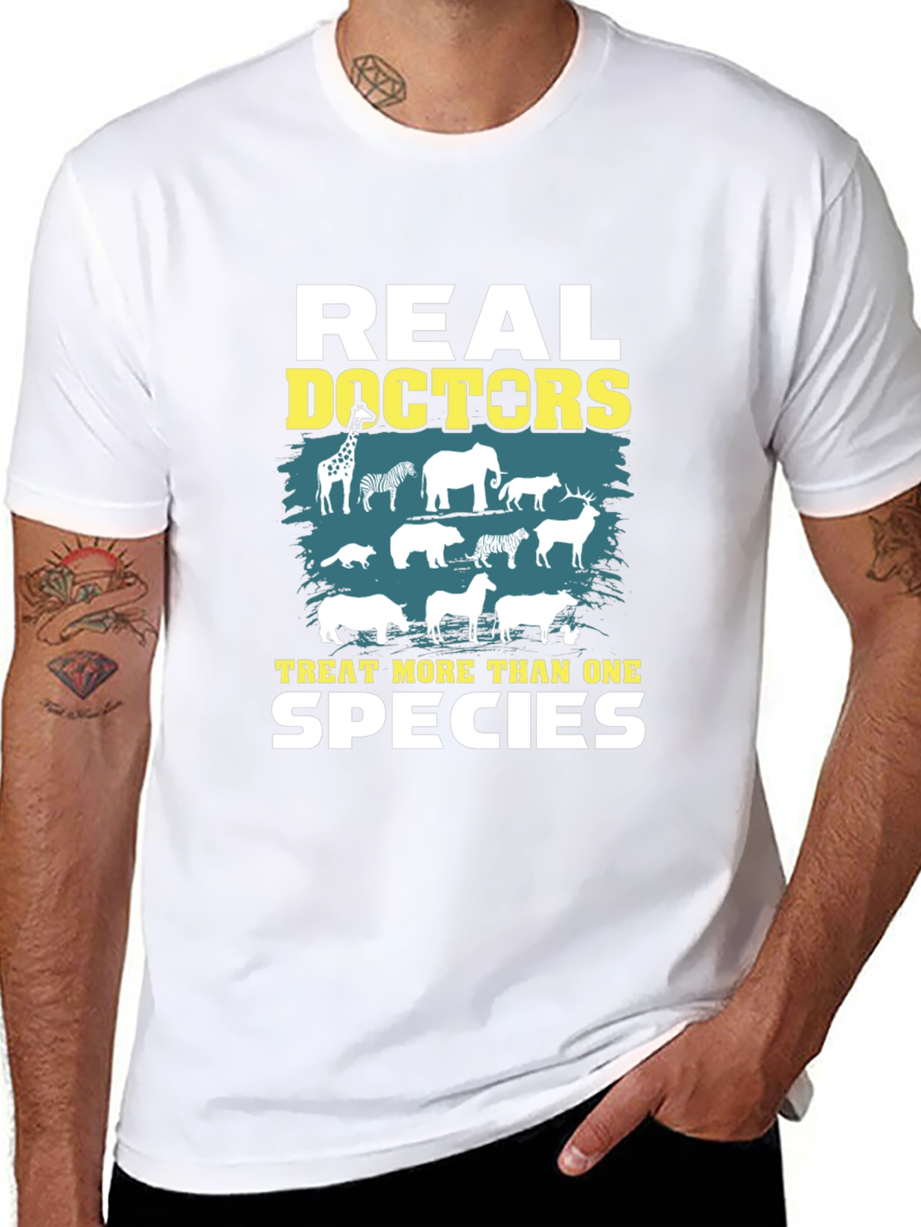 Veterinarian T-Shirt - Real Doctors Treat More Than One Species - 8
